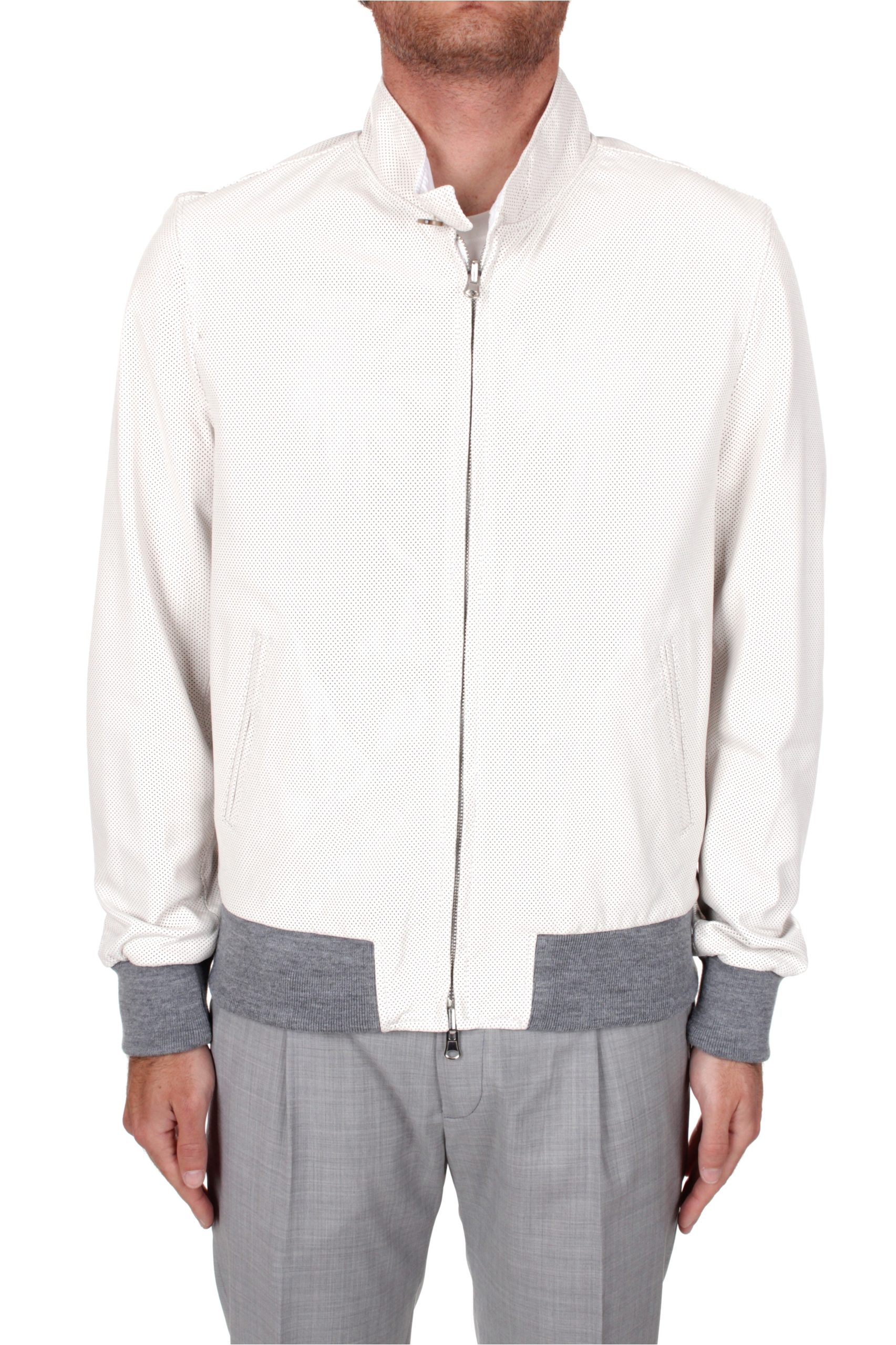 GIUBBINO REVERSIBILE IN PELLE SFODERATO BROOS YUMA BIANCO