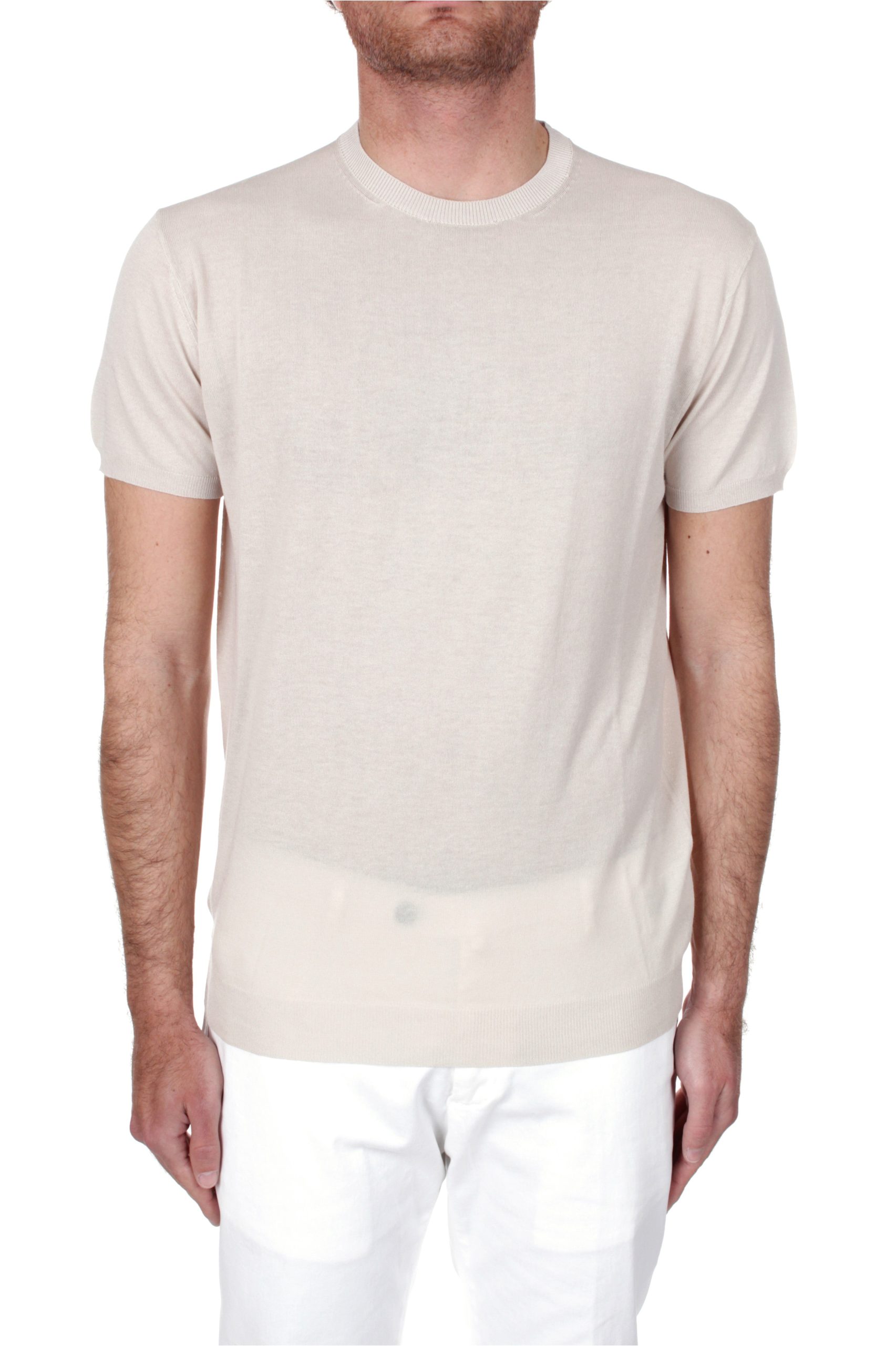 T-SHIRT IN MAGLIA MANICHE CORTE DETWELVE BEIGE 828