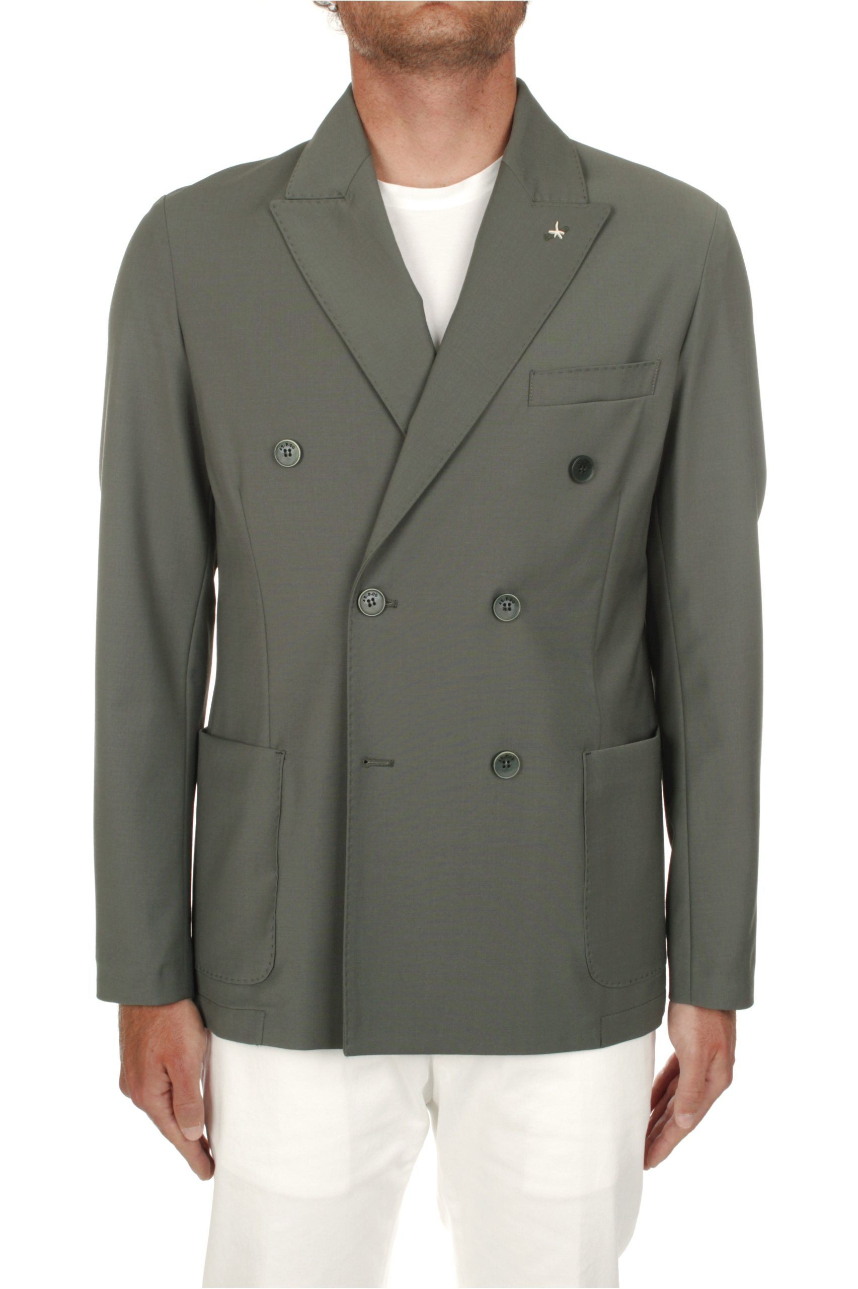 BLAZER DOPPIOPETTO AT.P.CO SVEVO VERDE MILITARE 880