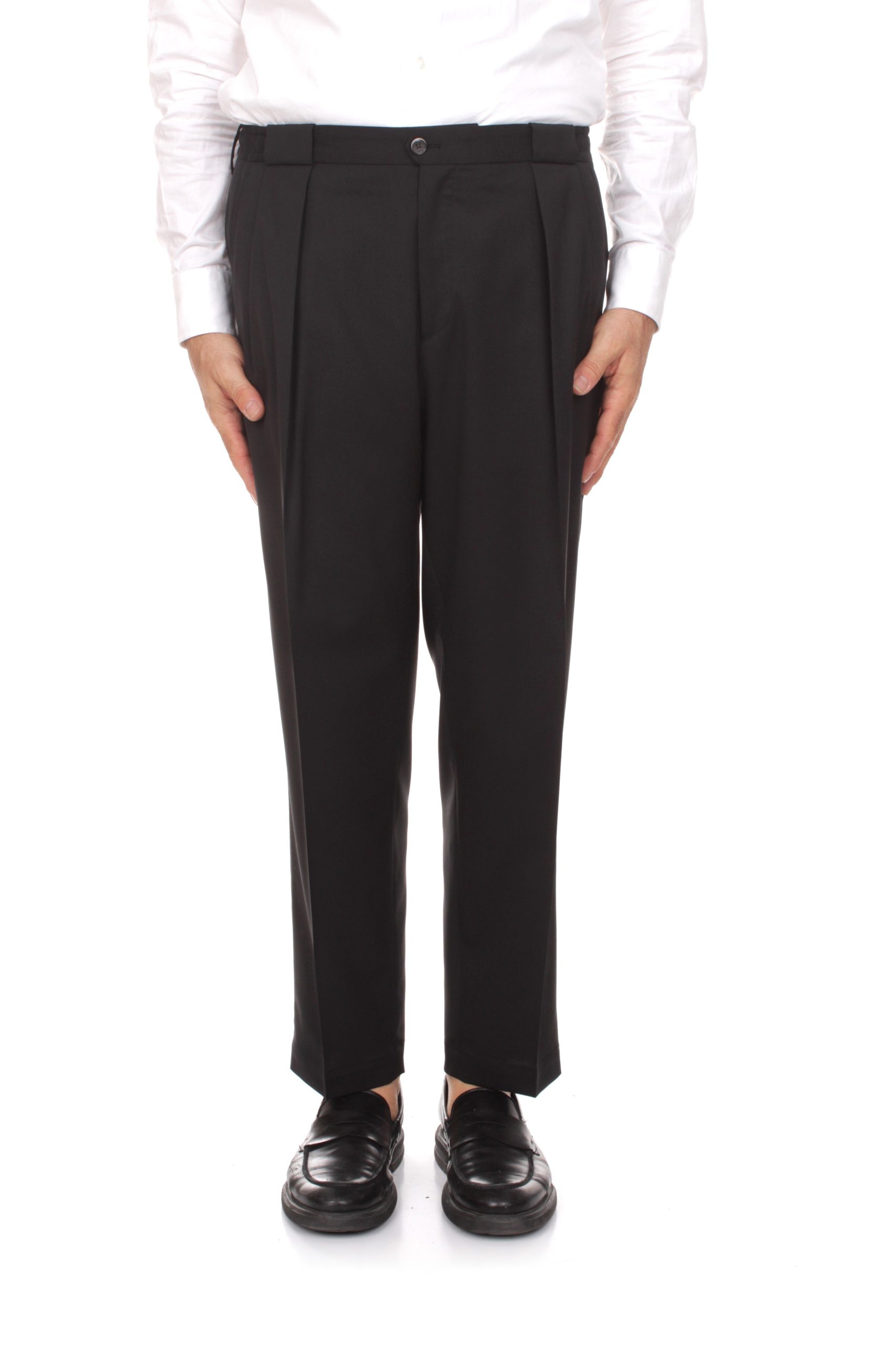 PANTALONI BRIGLIA 1949 PORTOBELLOS OVER FIT IN LANA - NERO 10