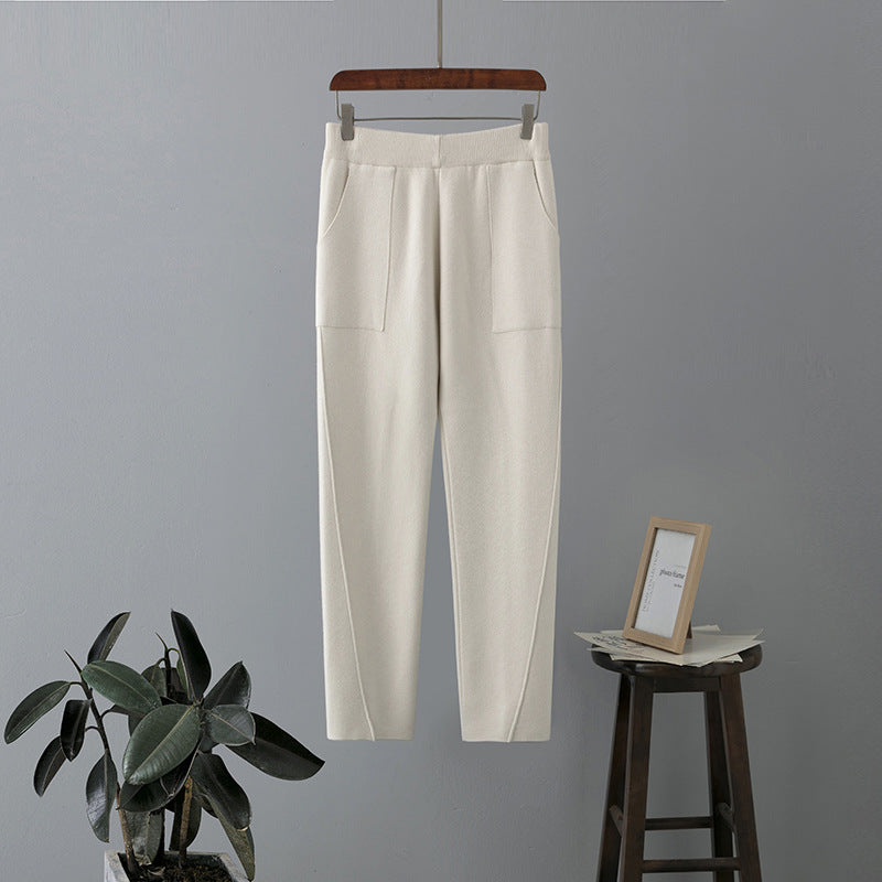 Harem pant elegante e super comodo da donna in maglia e a vita alta