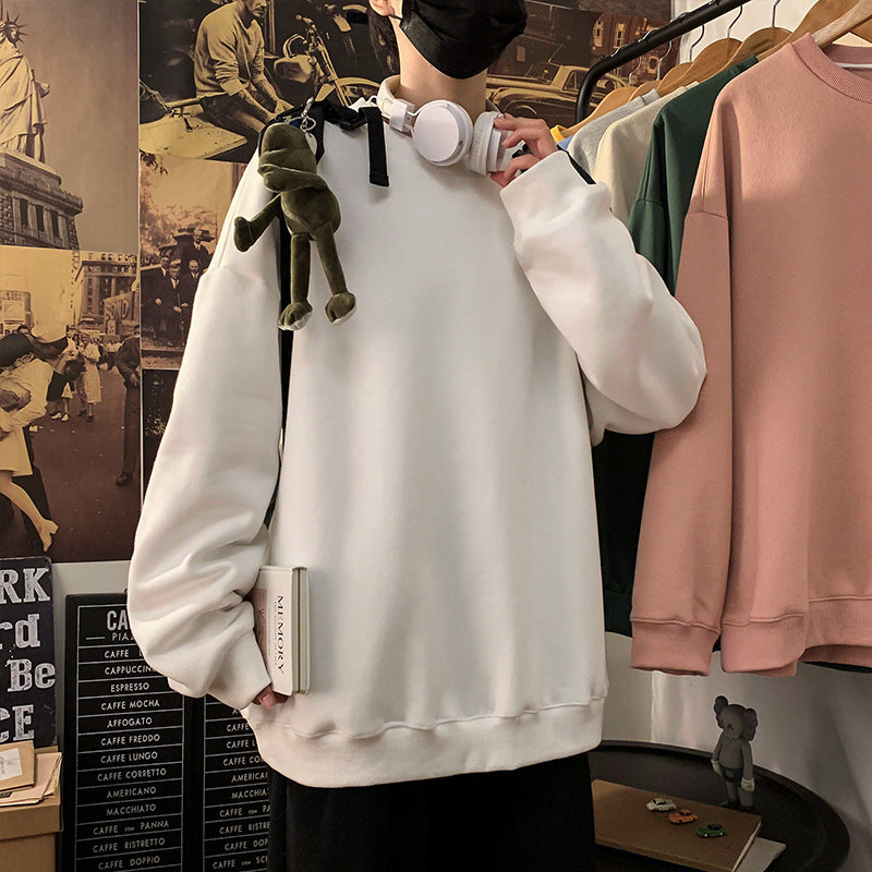 Pullover sweater girocollo monocromo per ragazzi