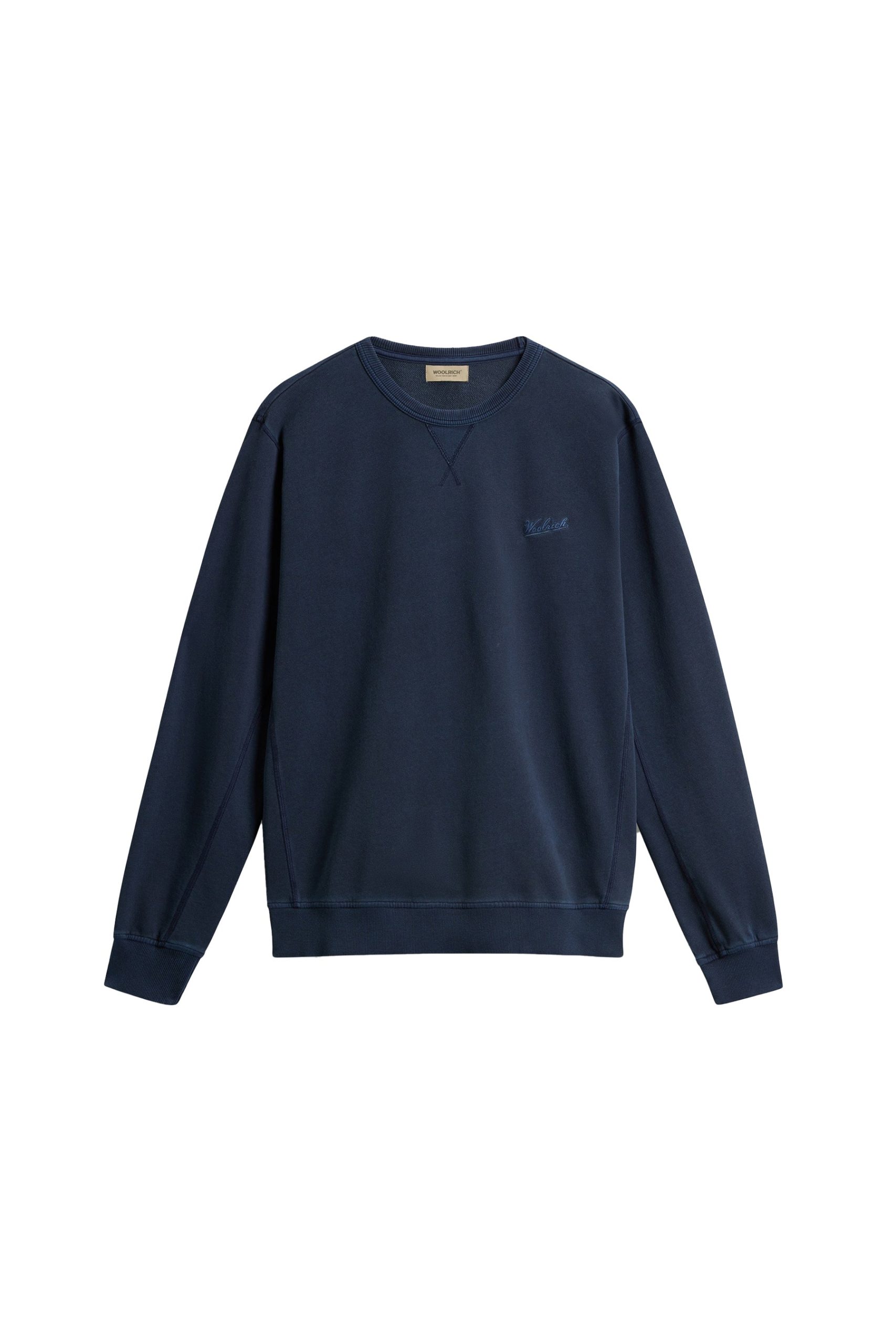 Felpa Girocollo In Puro Cotone Leggero Blu