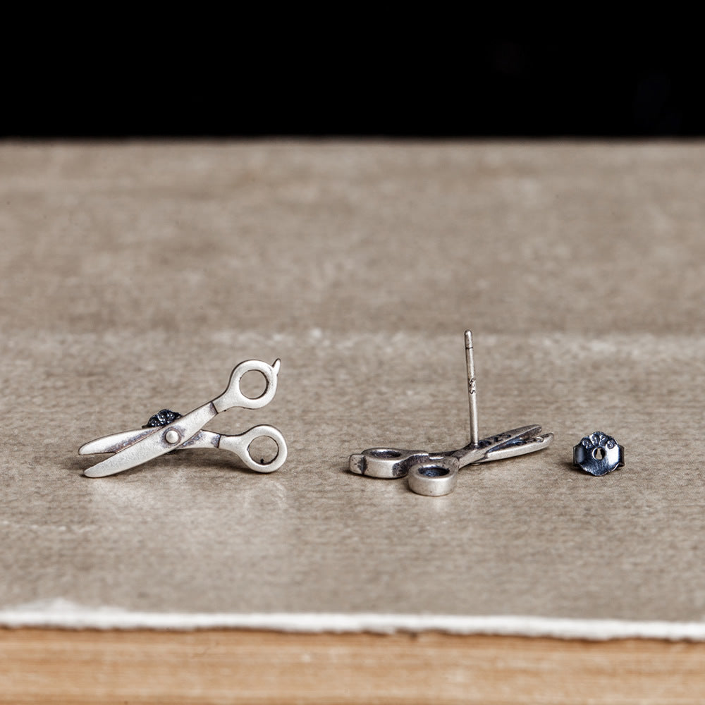 Orecchino forbice in argento in stile vintage