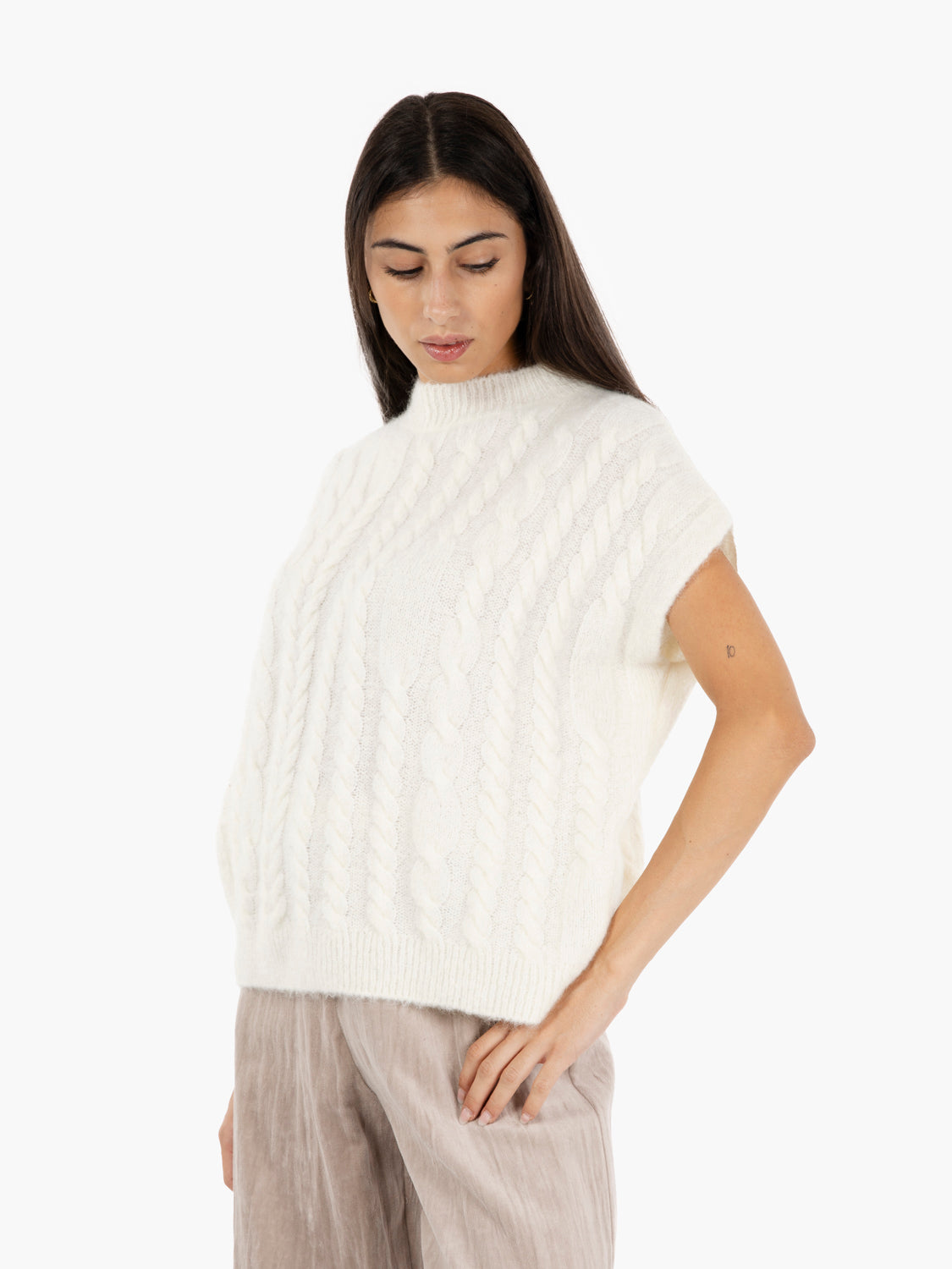 Gilet super mohair latte