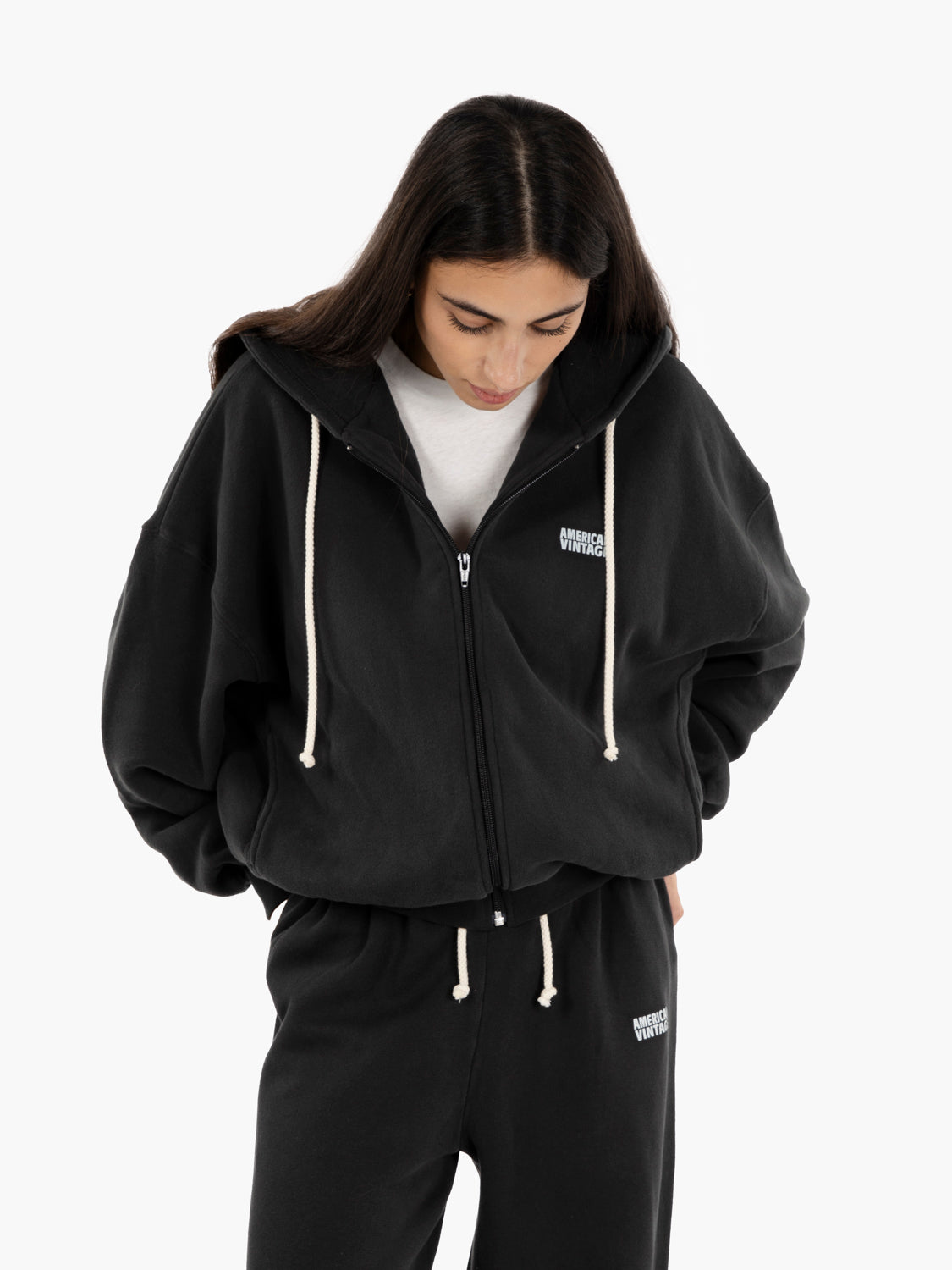 Felpa con cappuccio reglisse vintage