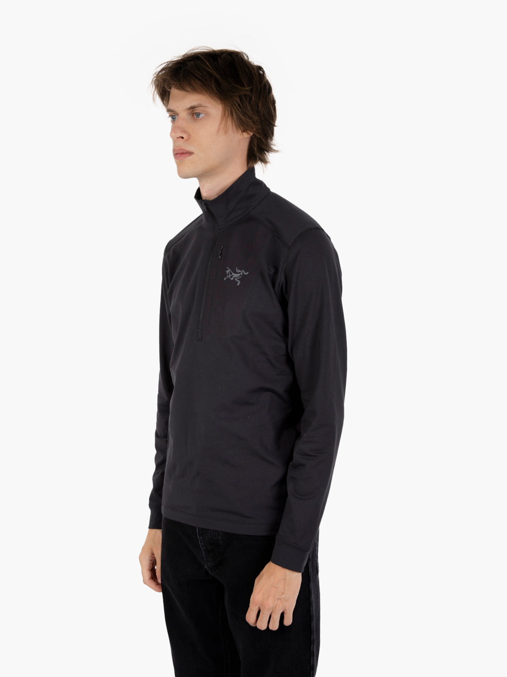 Maglia termica con zip nera