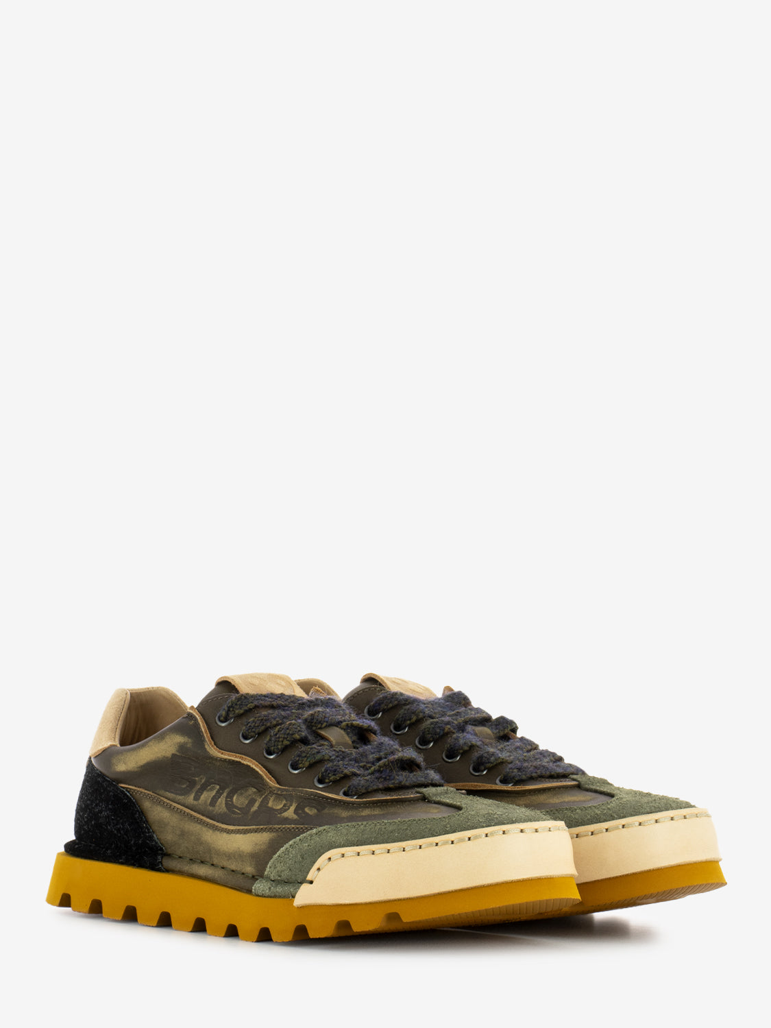 Scarpe in pelle militare / noce
