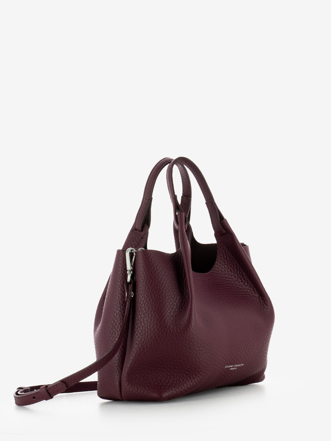 Borsa Dua in pelle wine berry / testa di moro