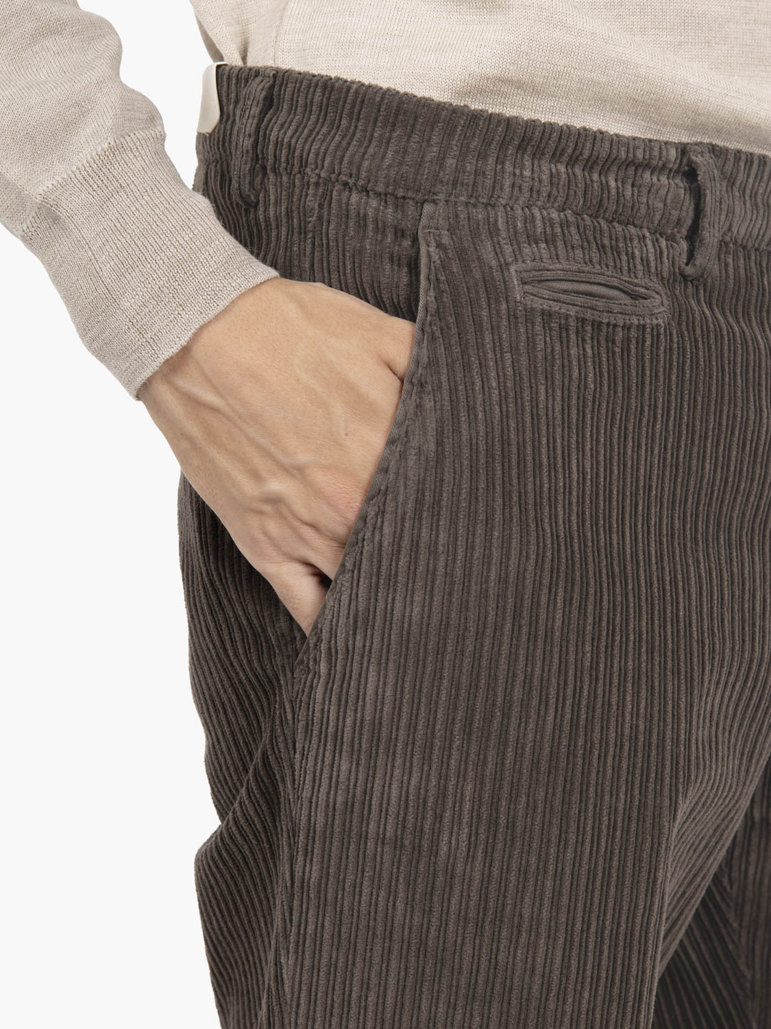 Pantaloni BG05 in cotone a coste camoscio