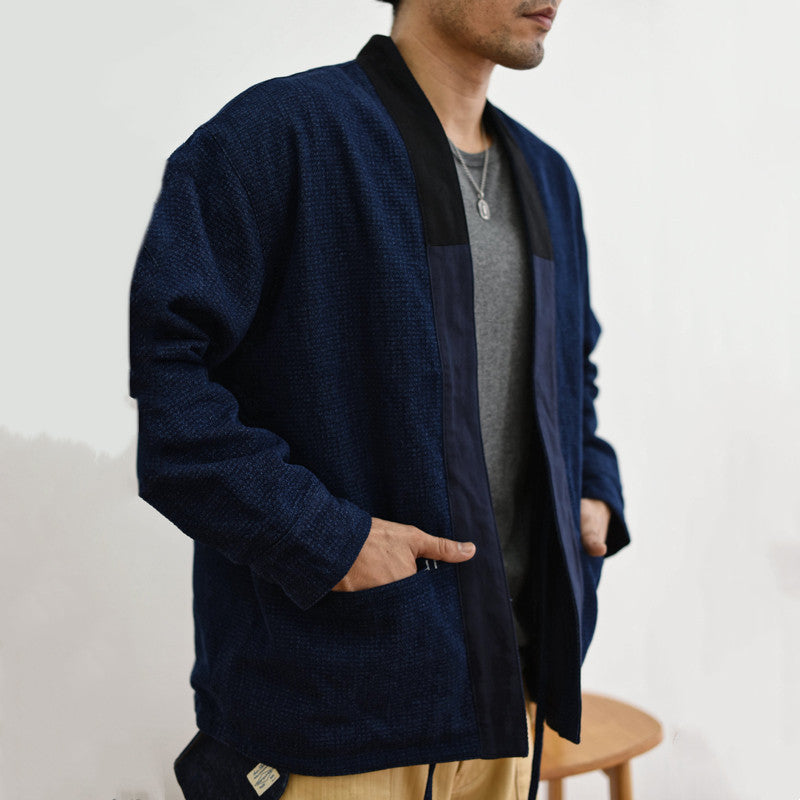 Giacca haori in stile retrò giapponese da uomo