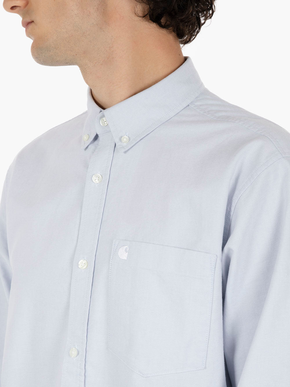 L/S C-Logo Shirt blue fog / white