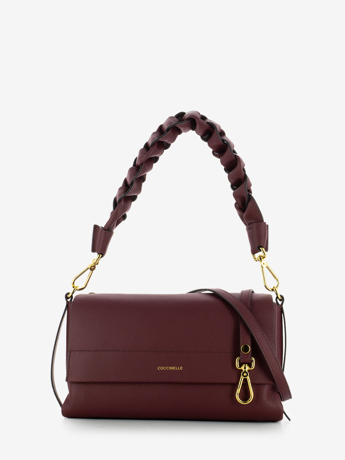 Borsa a spalla in pelle martellata ribes / prune