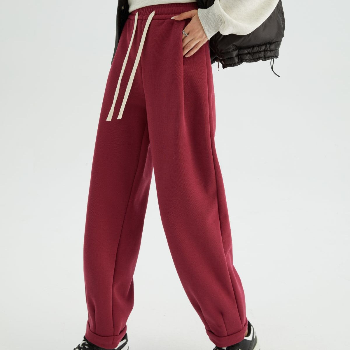 Pantaloni imbottiti invernali da donna casual mom fit