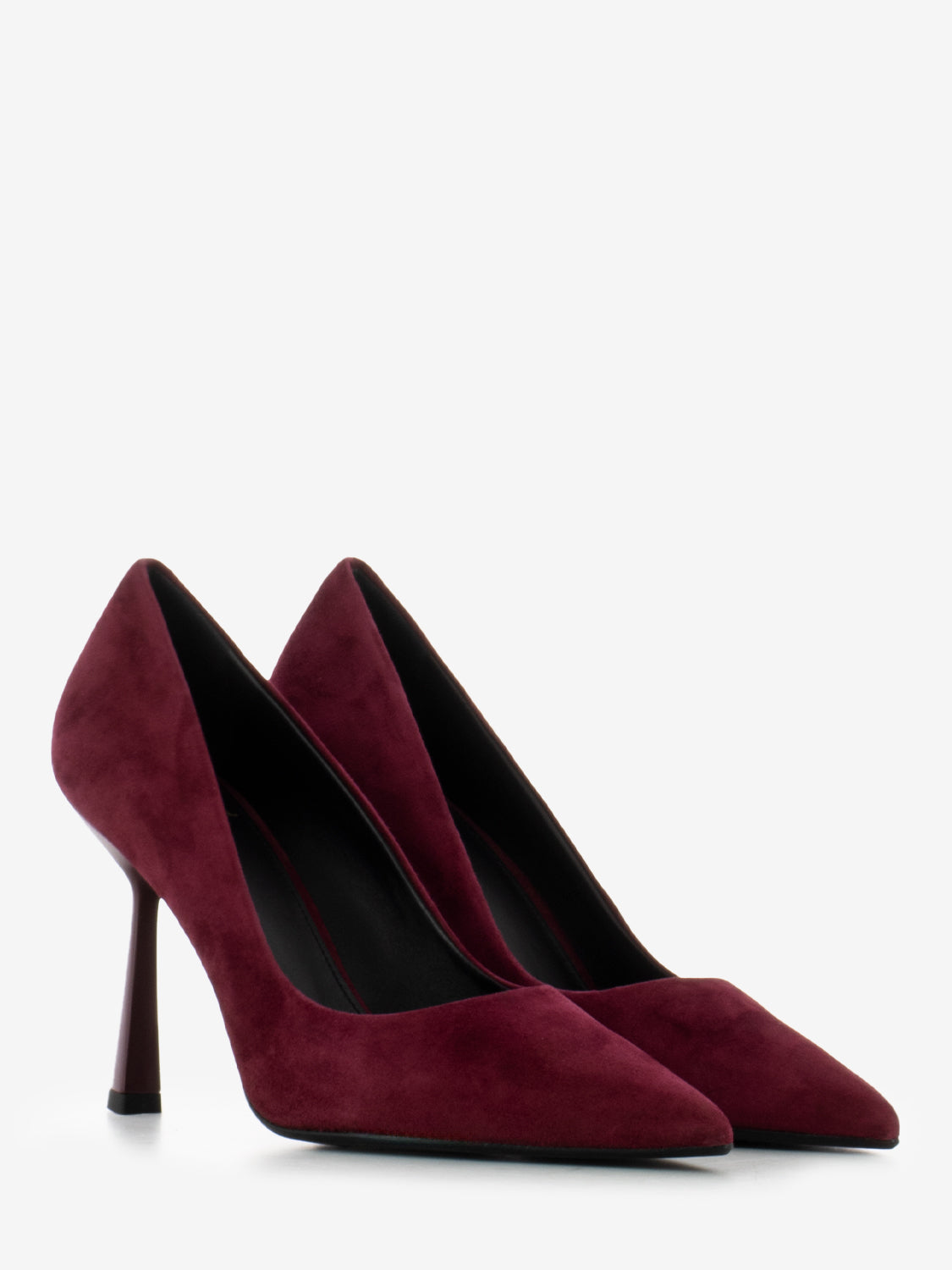 Décolleté in camoscio bordeaux