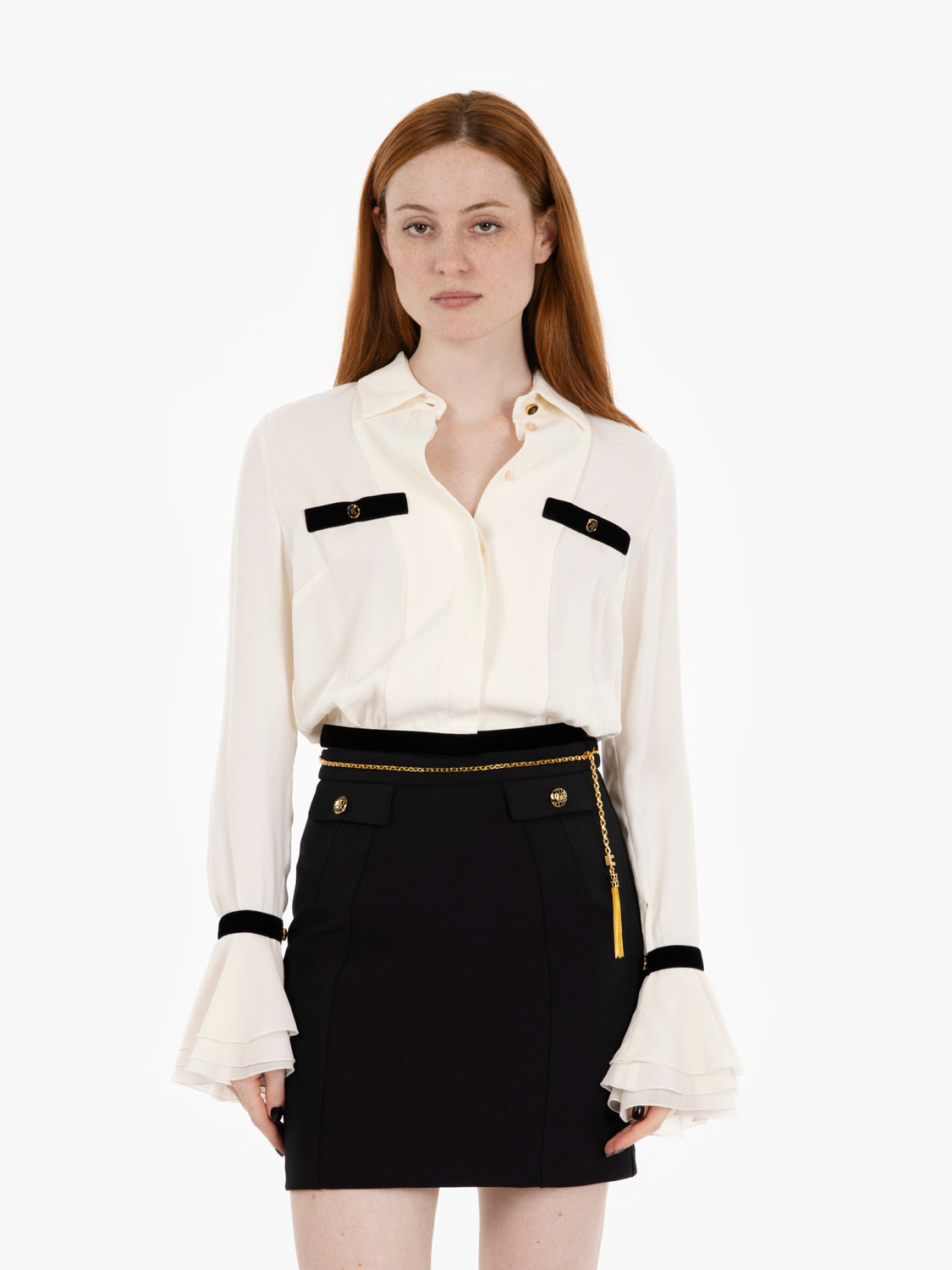 Camicia crop milk / nero