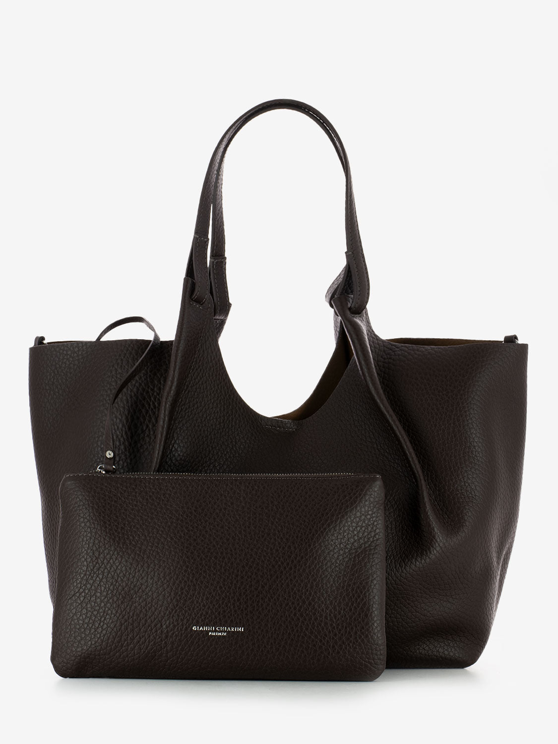 Borsa Dua large in pelle espresso / castoro