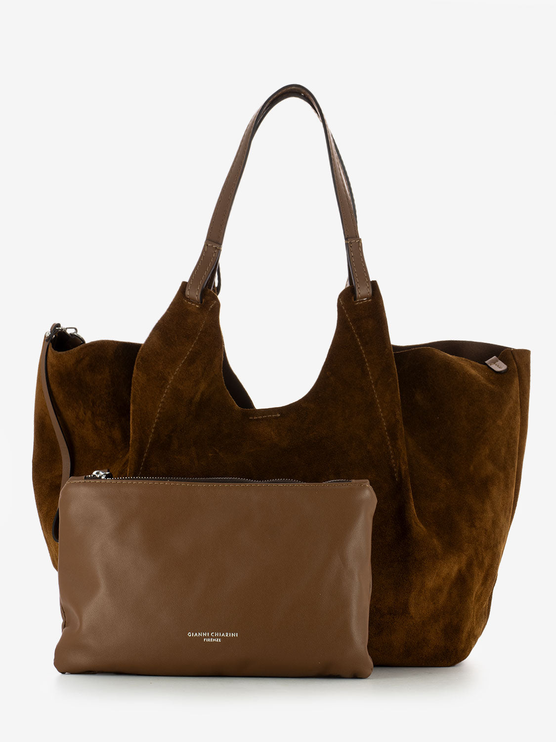 Borsa Dua large in suede cognac