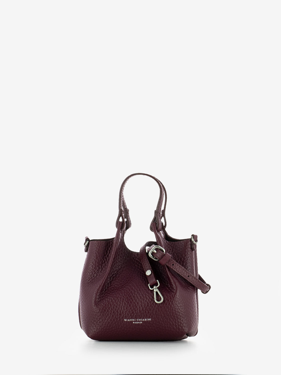 Borsa Dua mini in pelle berry / testa di moro