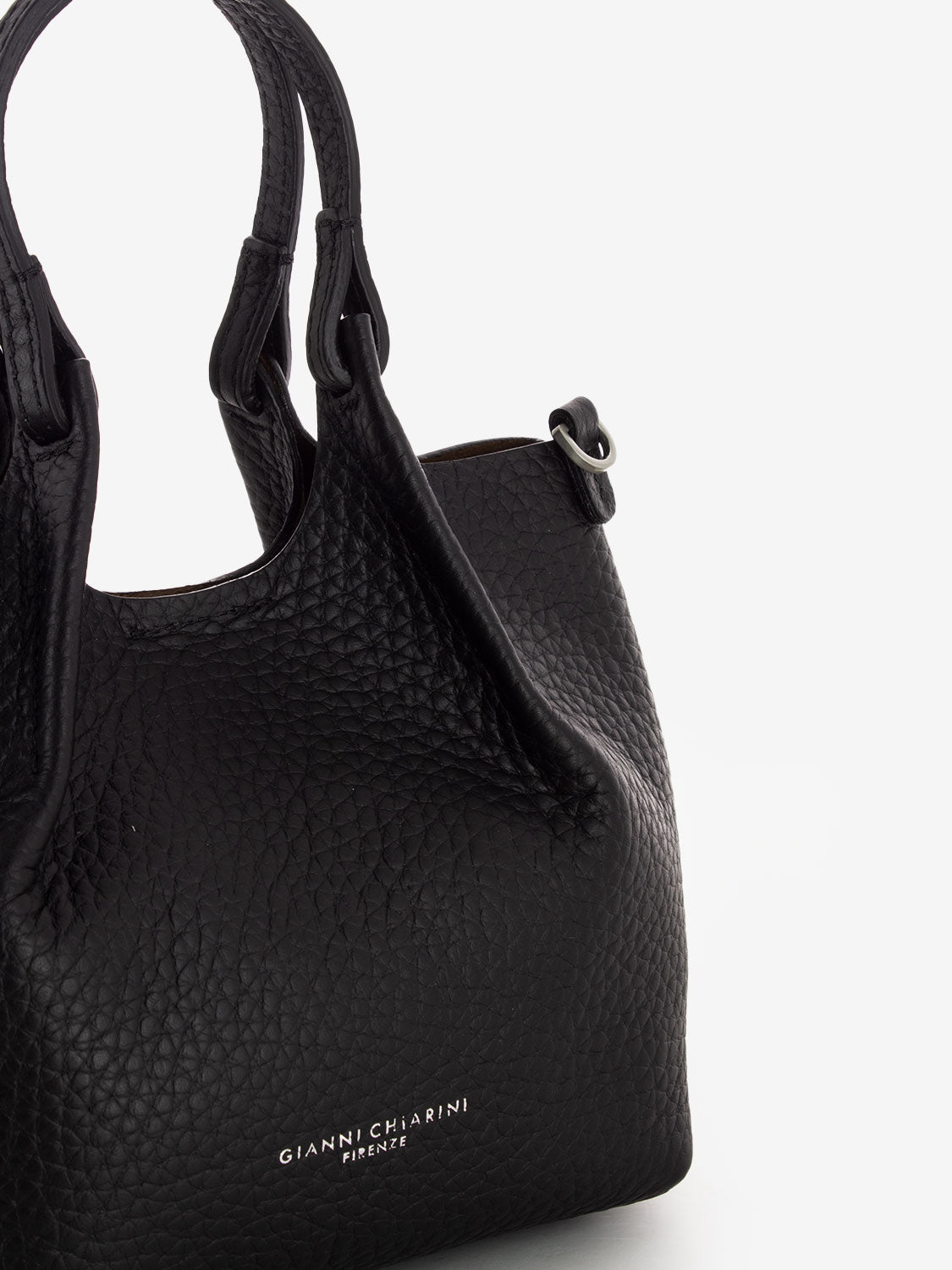 Borsa Dua mini in pelle nero / castoro