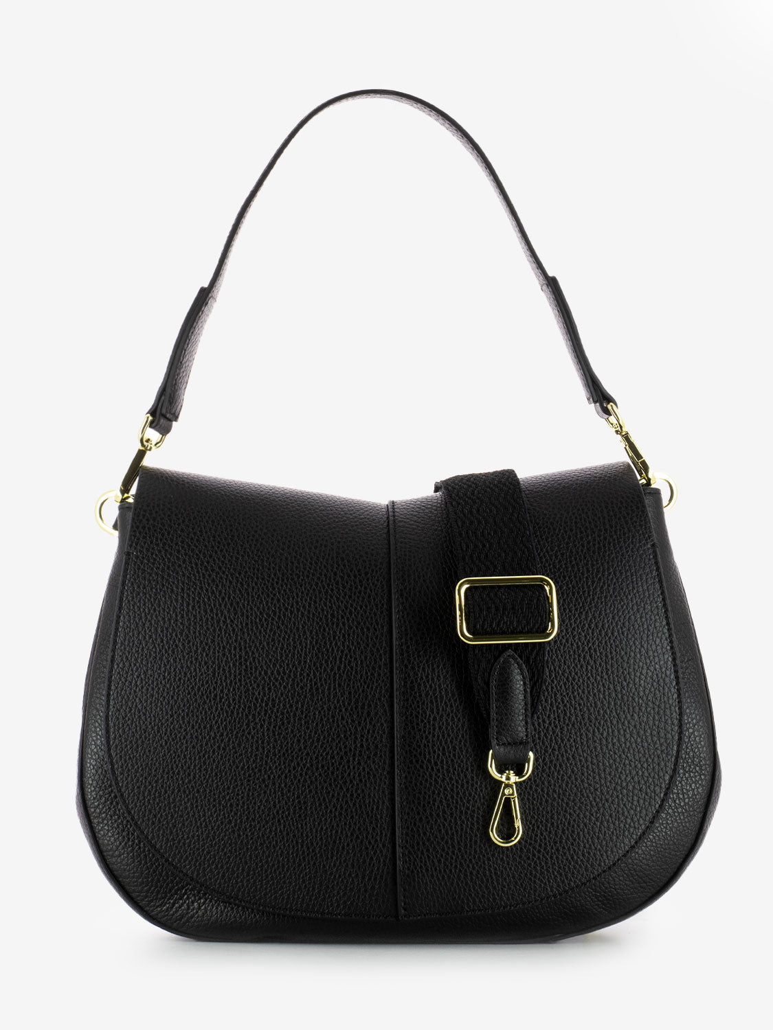 Borsa in pelle Helena round nera