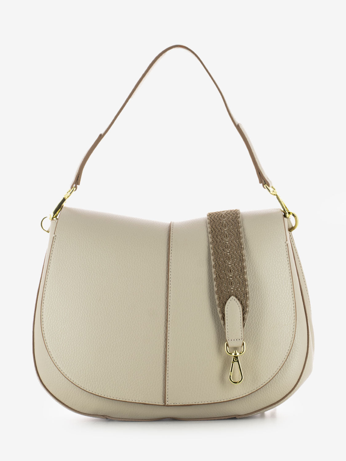 Borsa in pelle Helena round beige