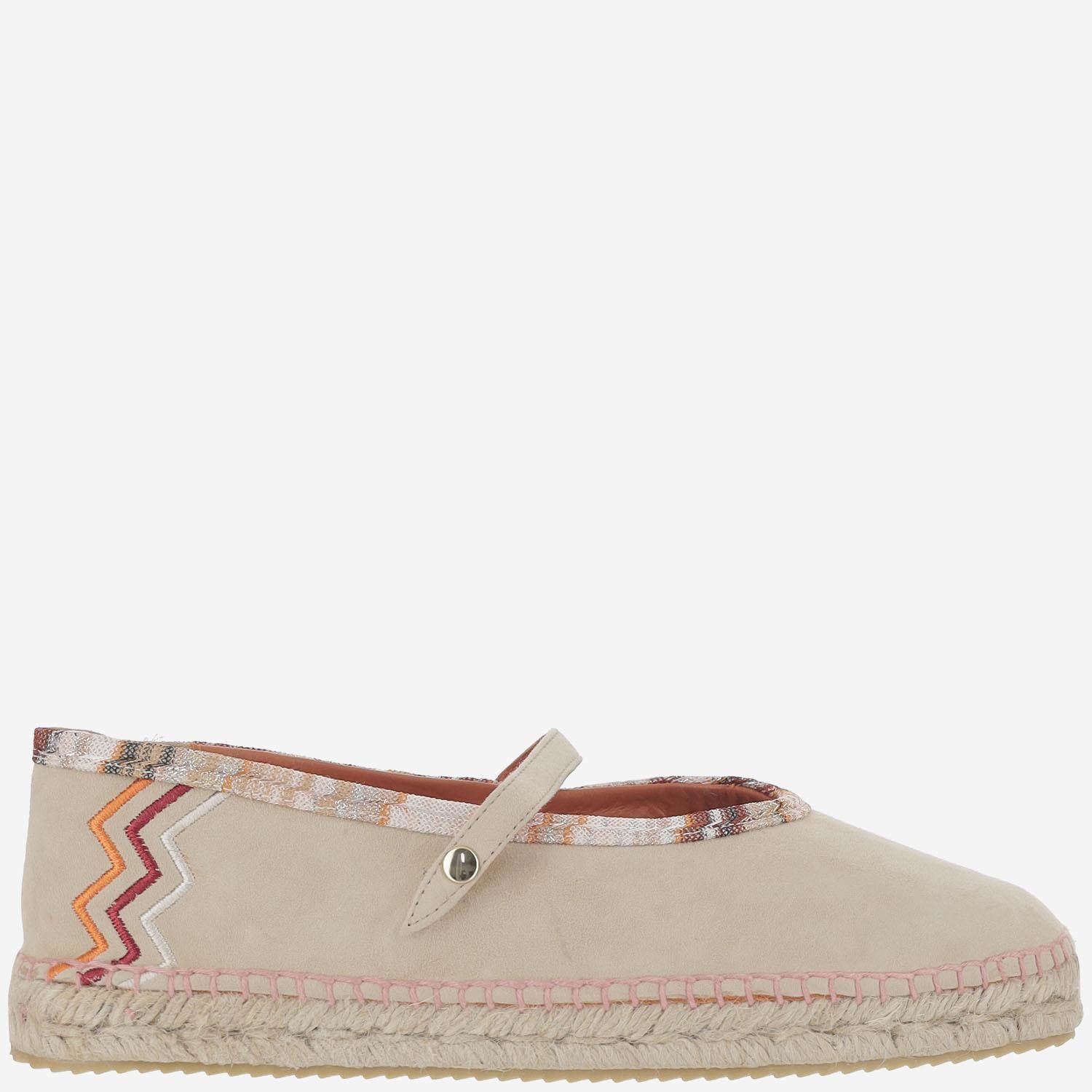Espadrilles in misto viscosa con motivo zigzag