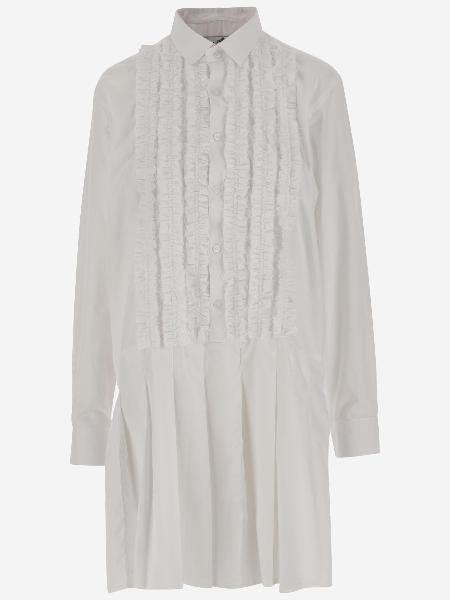 Abito in cotone con volant