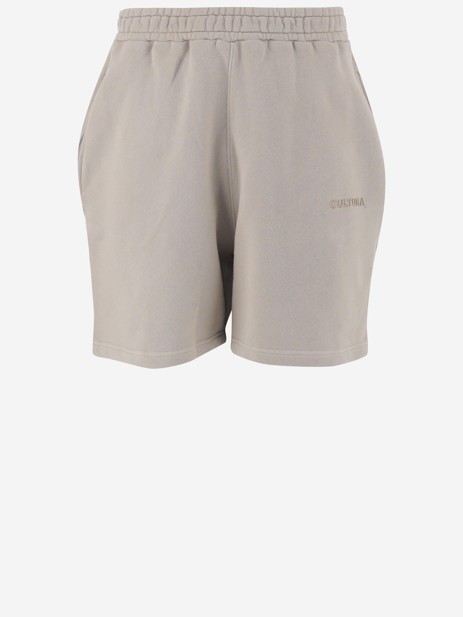 PANTALONI CORTI IN COTONE CON LOGO