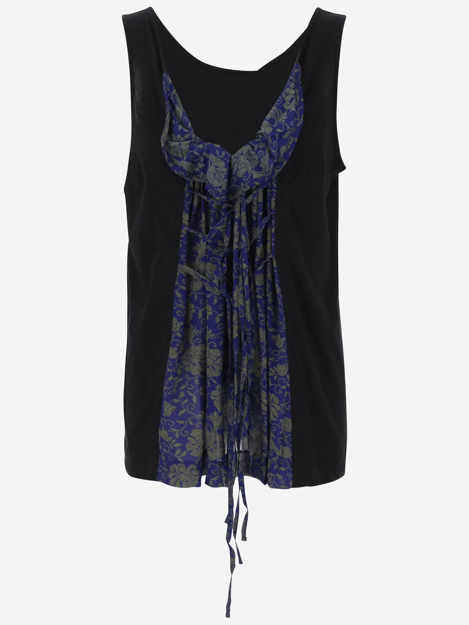 TOP IN COTONE E VISCOSA CON MOTIVO FLOREALE