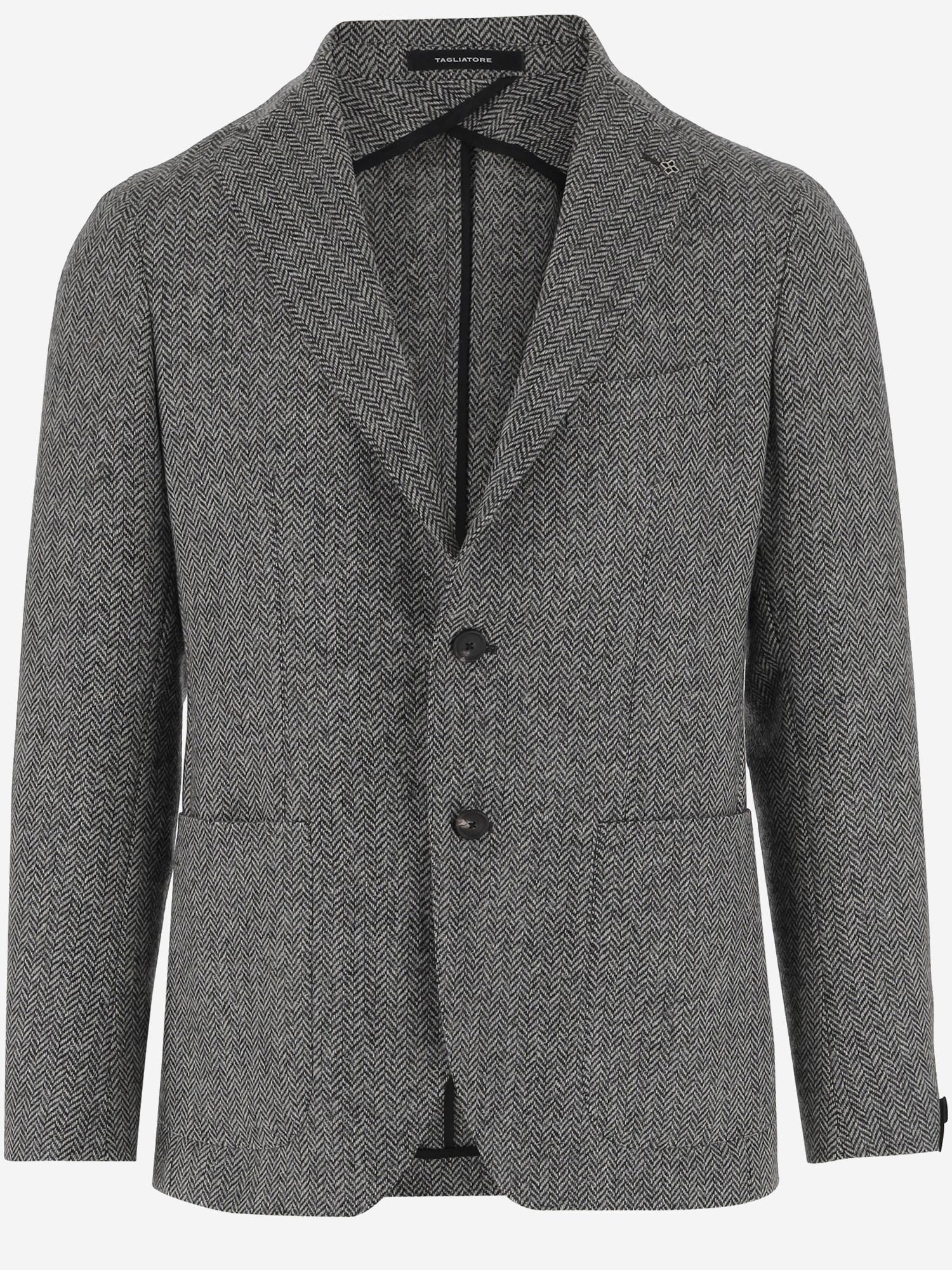 GIACCA MONOPETTO IN TWEED DI LANA