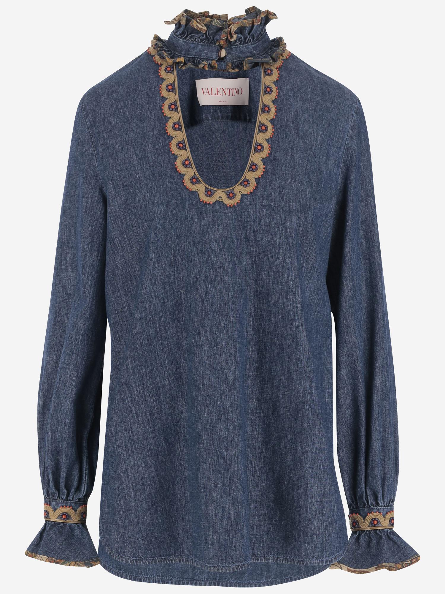 BLUSA IN DENIM DI COTONE