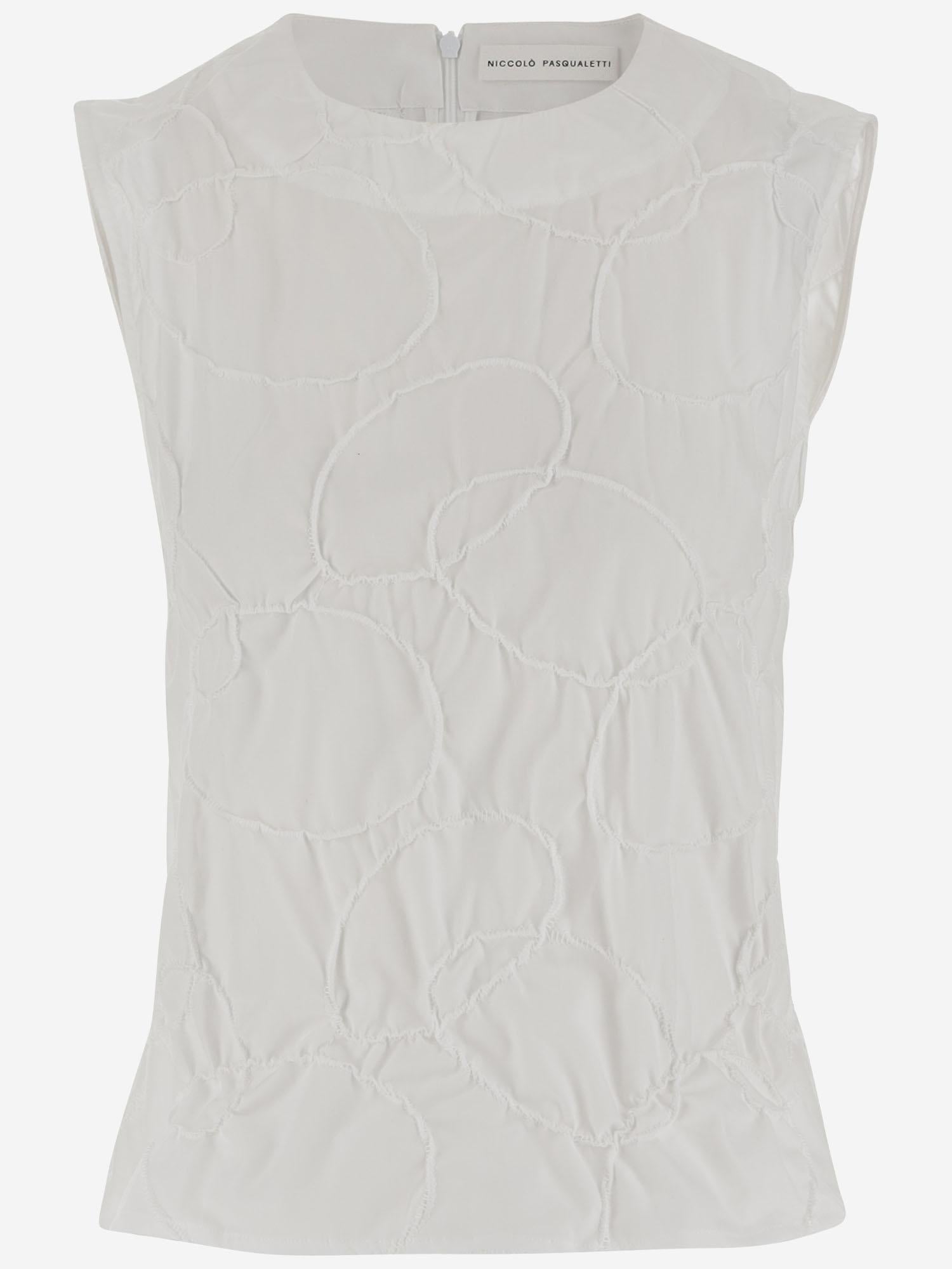 CANOTTA IN COTONE CON RICAMO