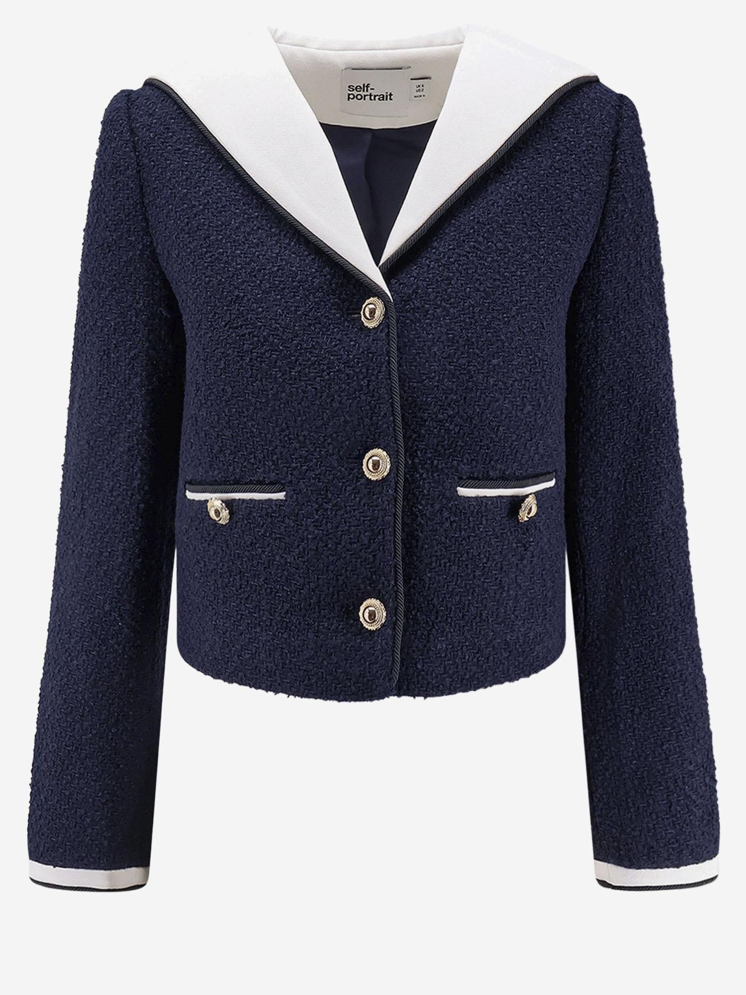 GIACCA BOUCLÉ IN MISTO LANA CON COLLETTO A CONTRASTO