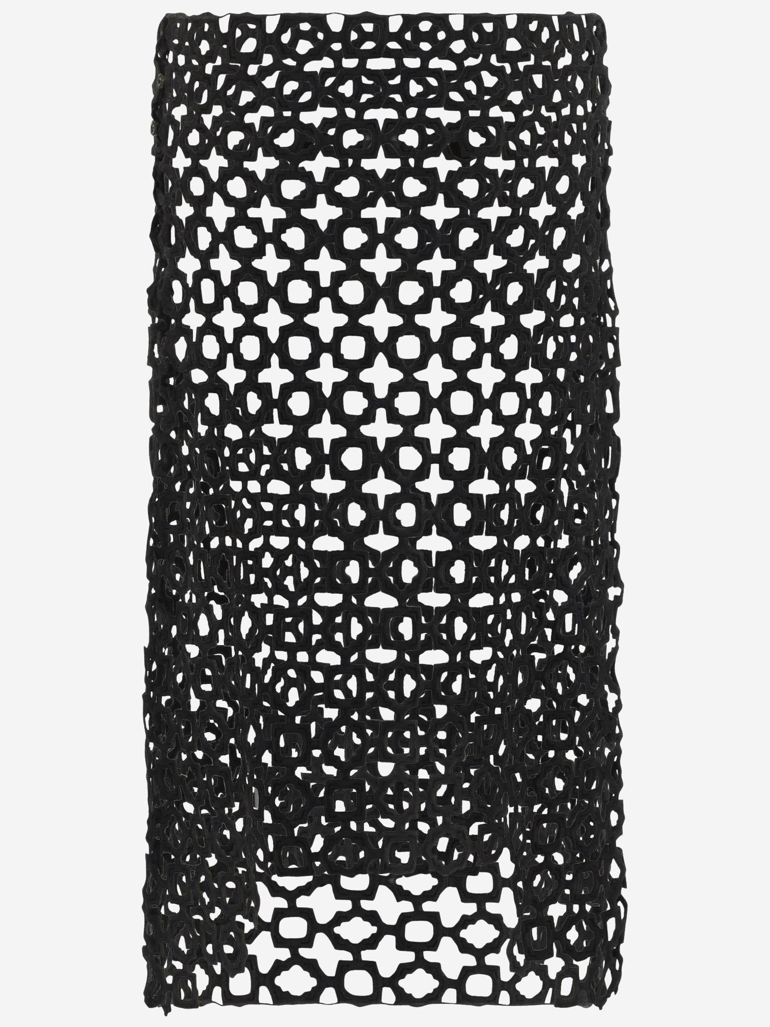 GONNA IN COTONE CON MOTIVO GEOMETRICO