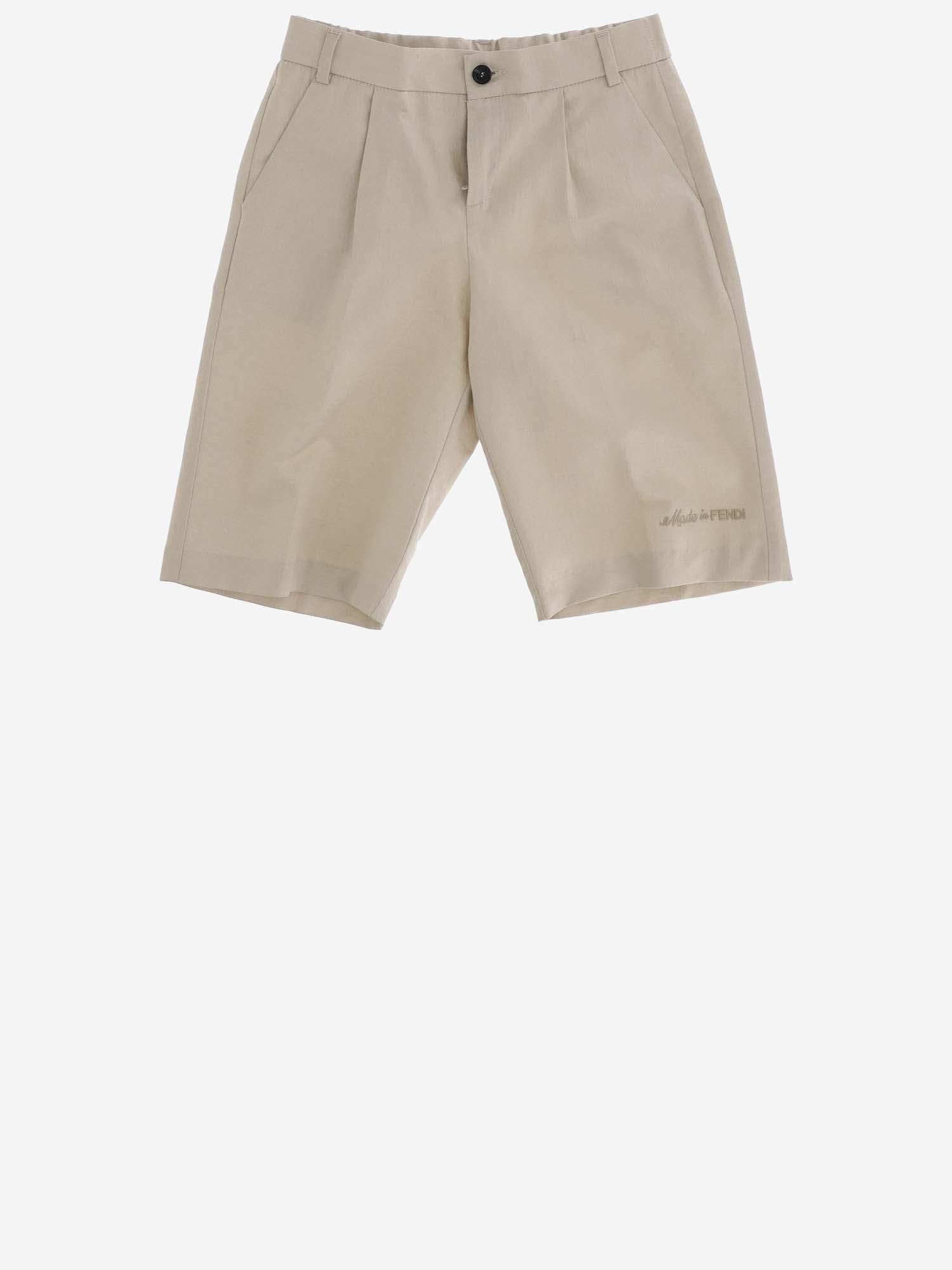 PANTALONI CORTI IN COTONE LINO