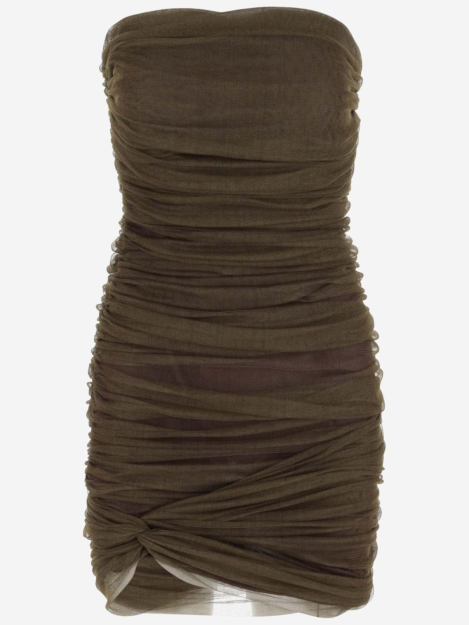 ABITO BUSTIER ARRICCIATO IN TULLE