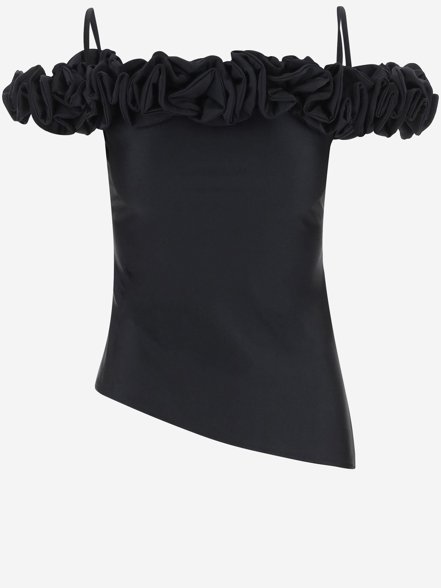 TOP IN JERSEY STRETCH CON ROUCHES