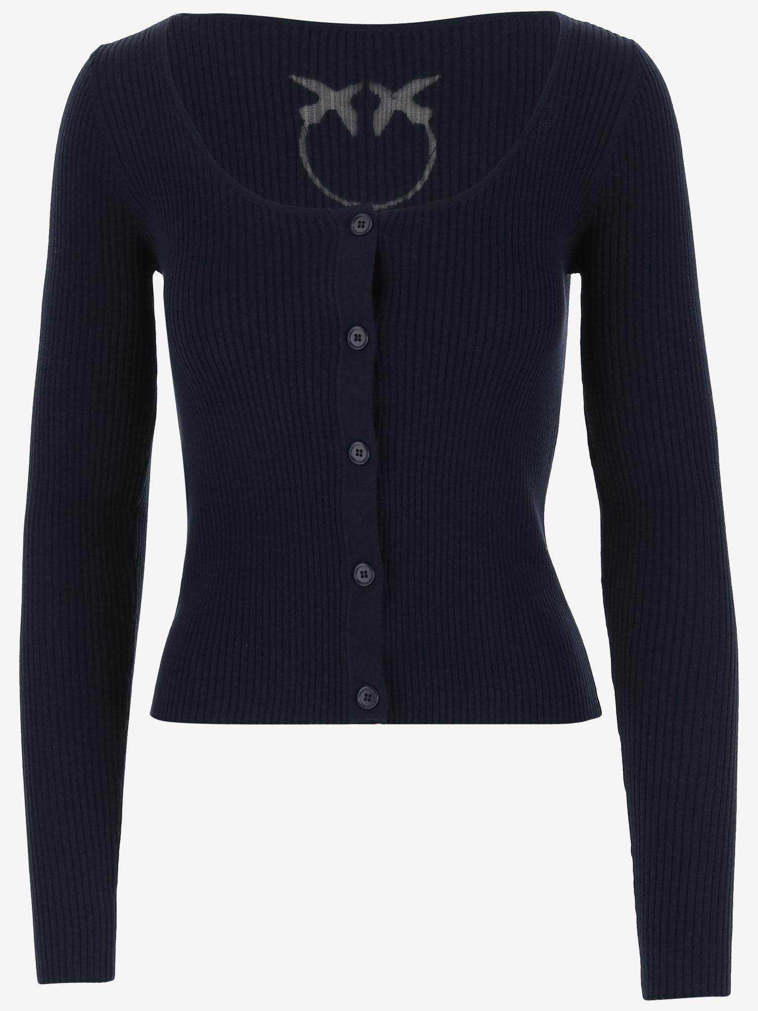 CARDIGAN IN SETA E COTONE CON LOGO