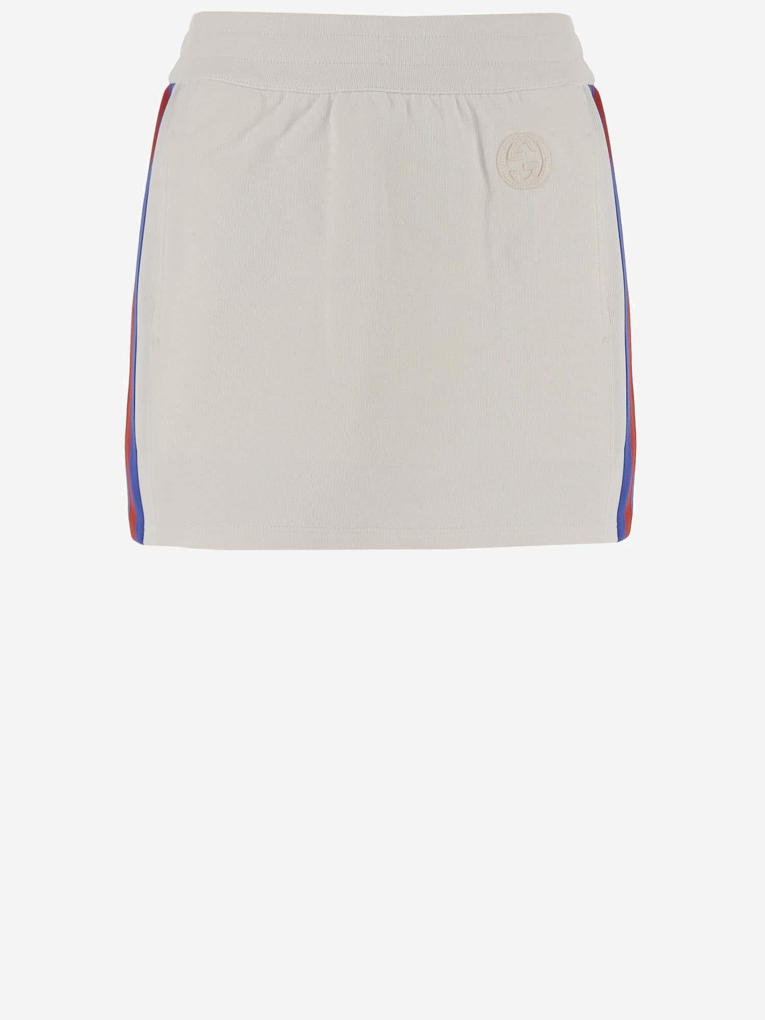 MINIGONNA IN JERSEY DI COTONE CON DETTAGLIO WEB
