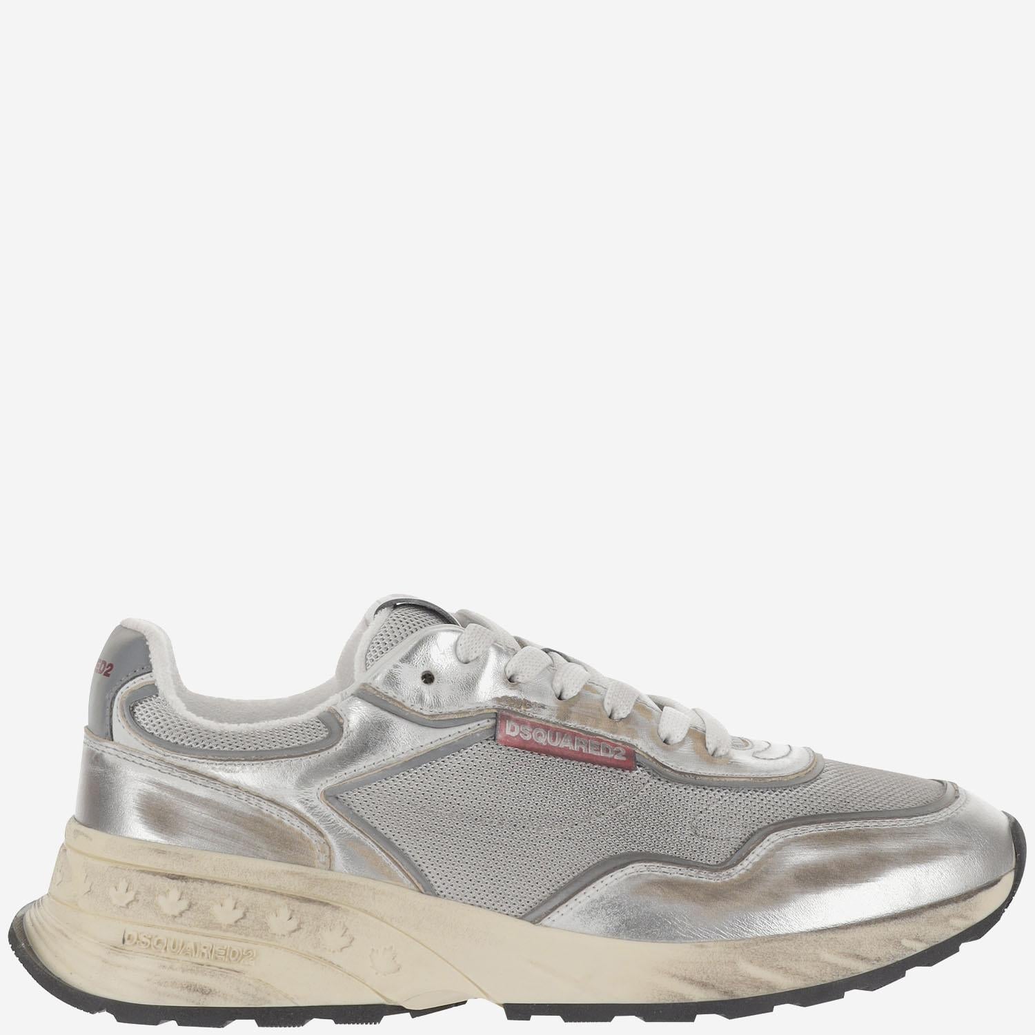 SNEAKERS IN MESH E PELLE CON LOGO