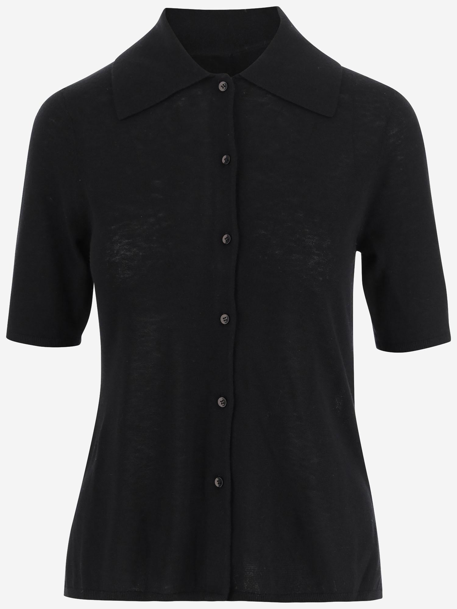 CAMICIA DOTTA IN MISTO LANA