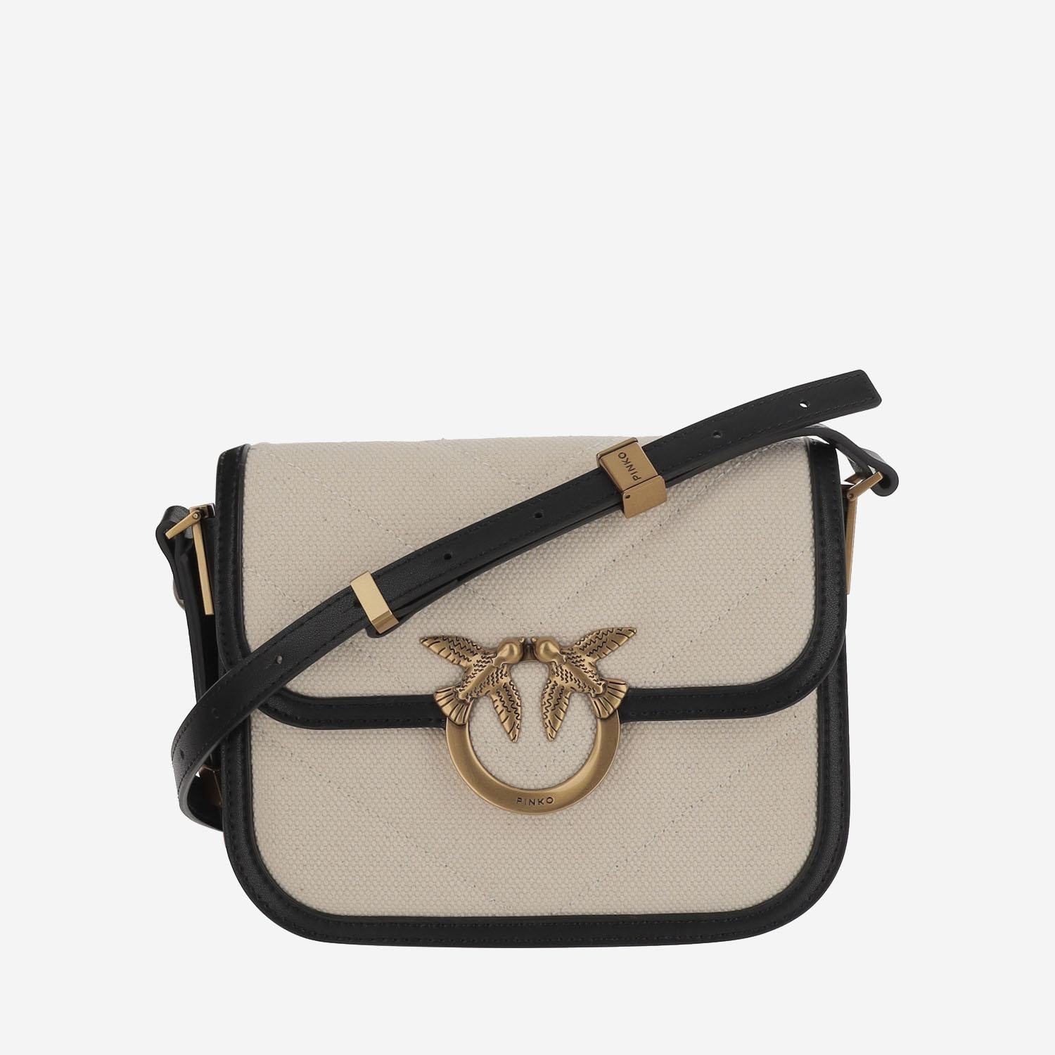 Borsa squadrata Love Bag in canvas e pelle