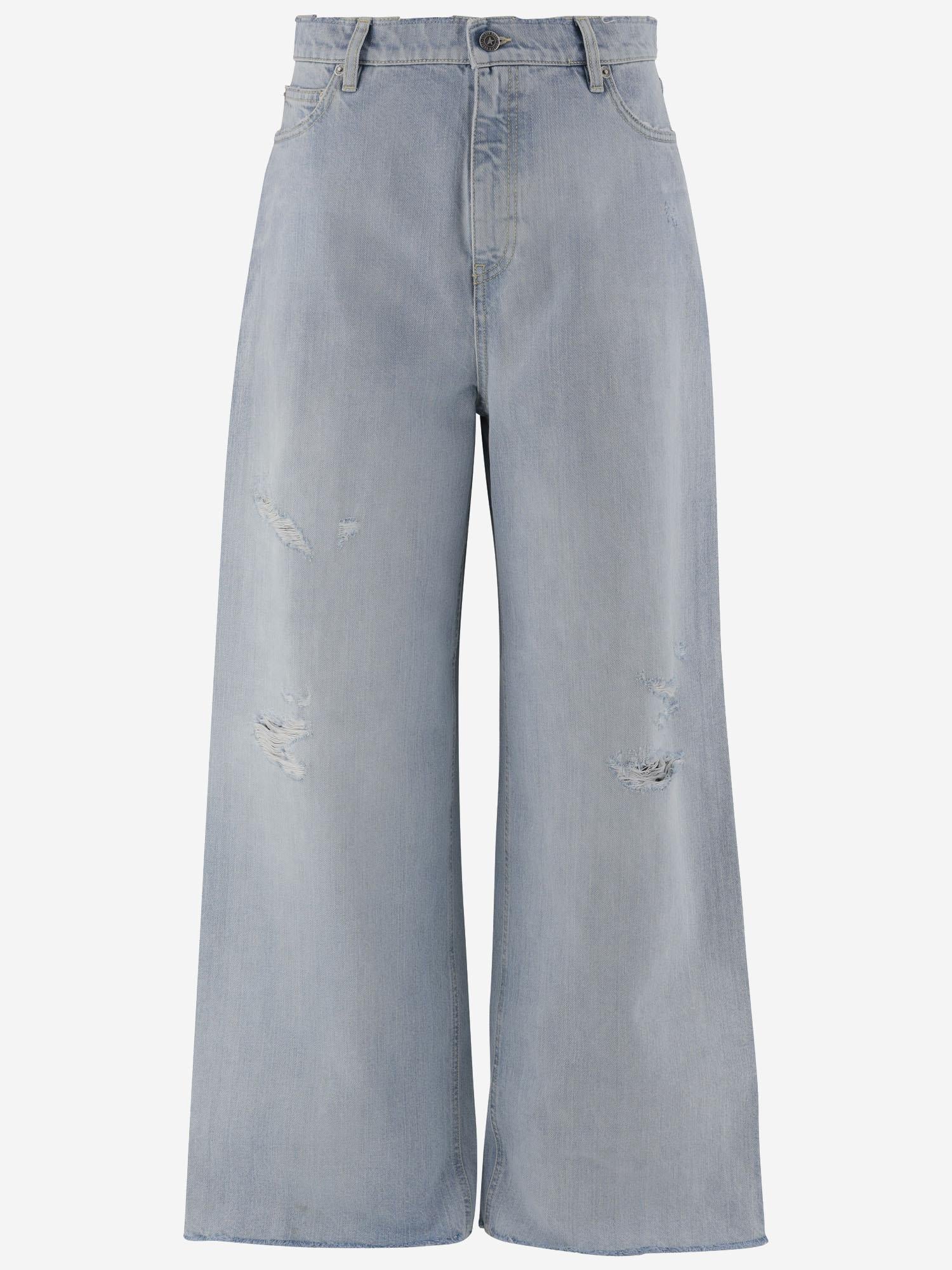 PANTALONI A PALAZZO IN DENIM DI COTONE