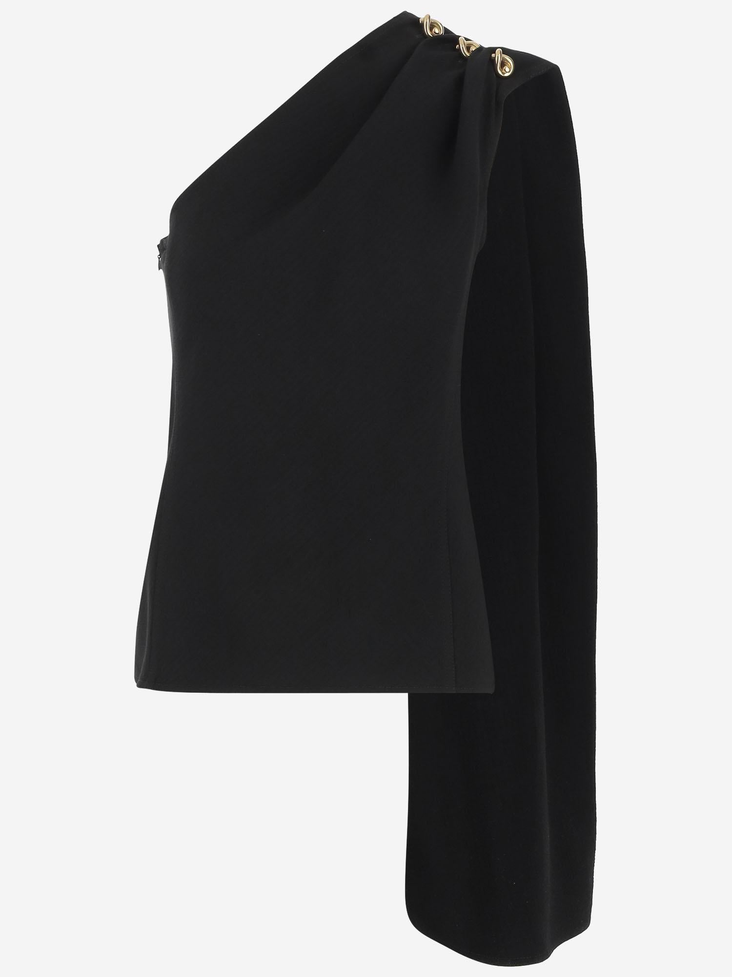 TOP IN CRÊPE DI VISCOSA E LANA