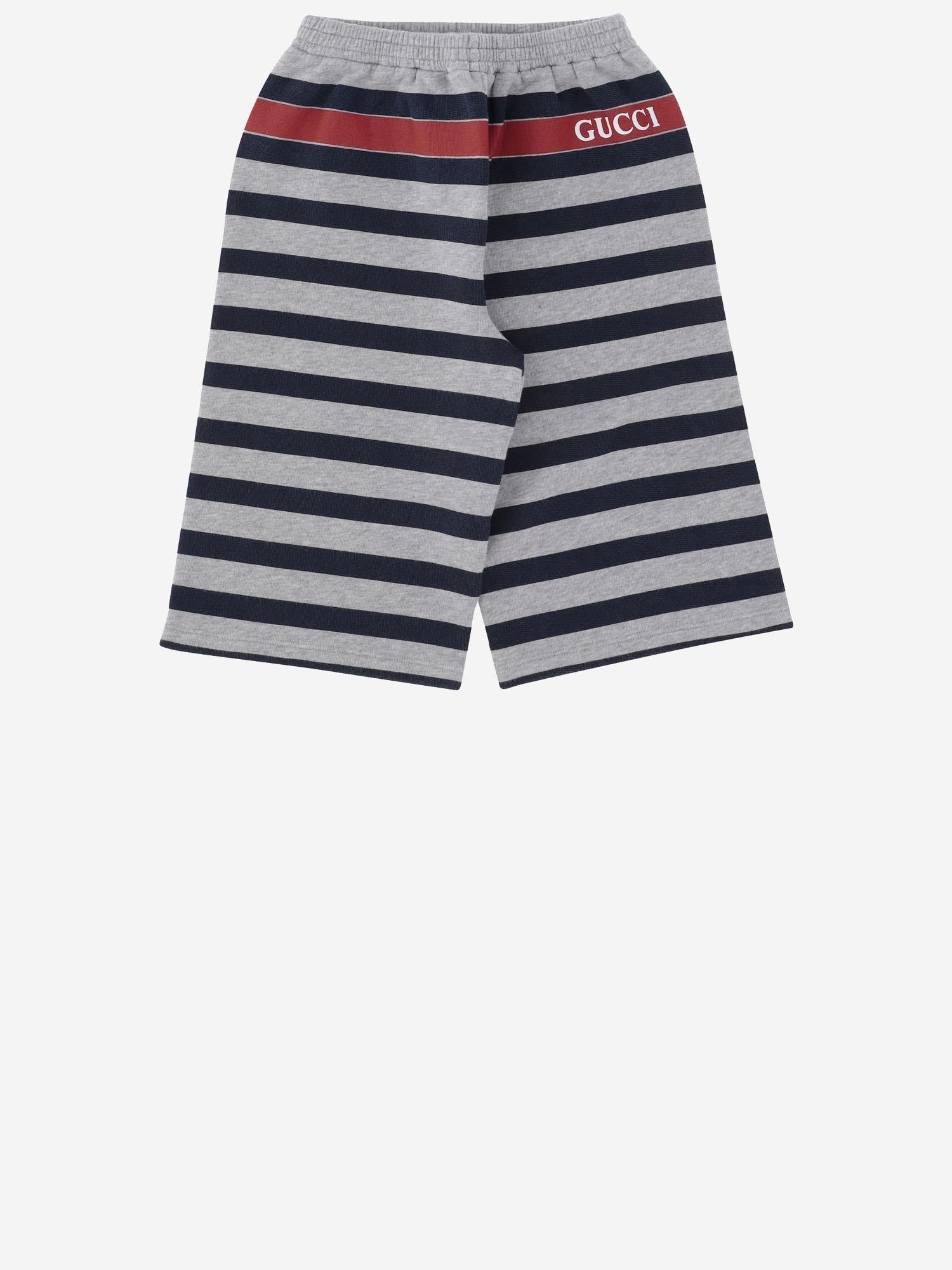 SHORTS IN COTONE CON MOTIVO A RIGHE