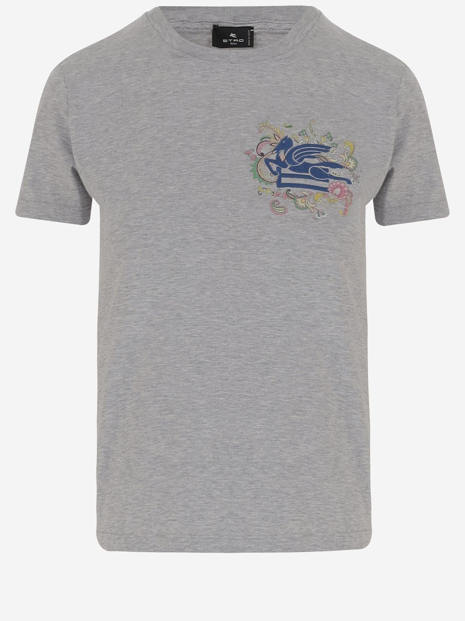 T-SHIRT IN COTONE CON PEGASO E MONOGRAM