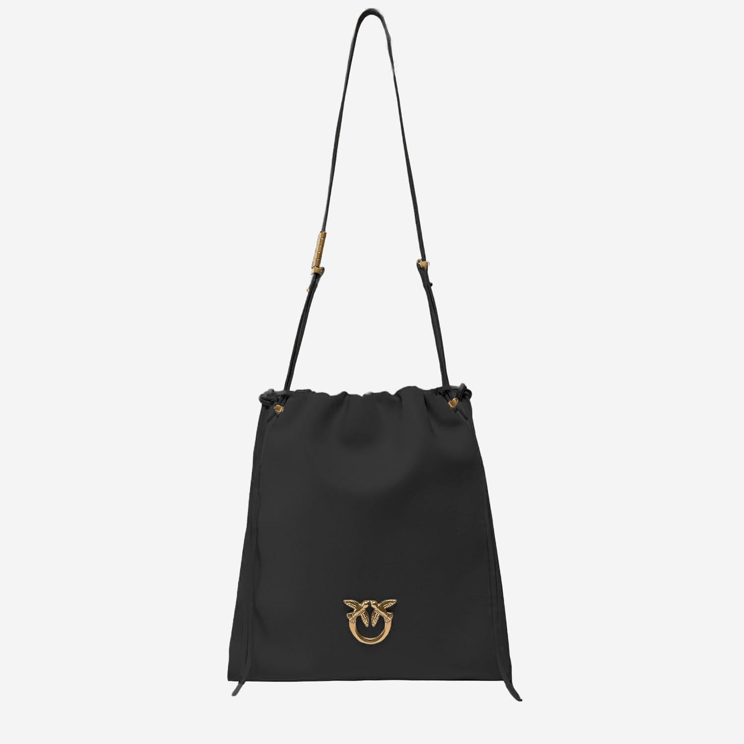 BORSA SQUADRATA IN PELLE CON LOGO