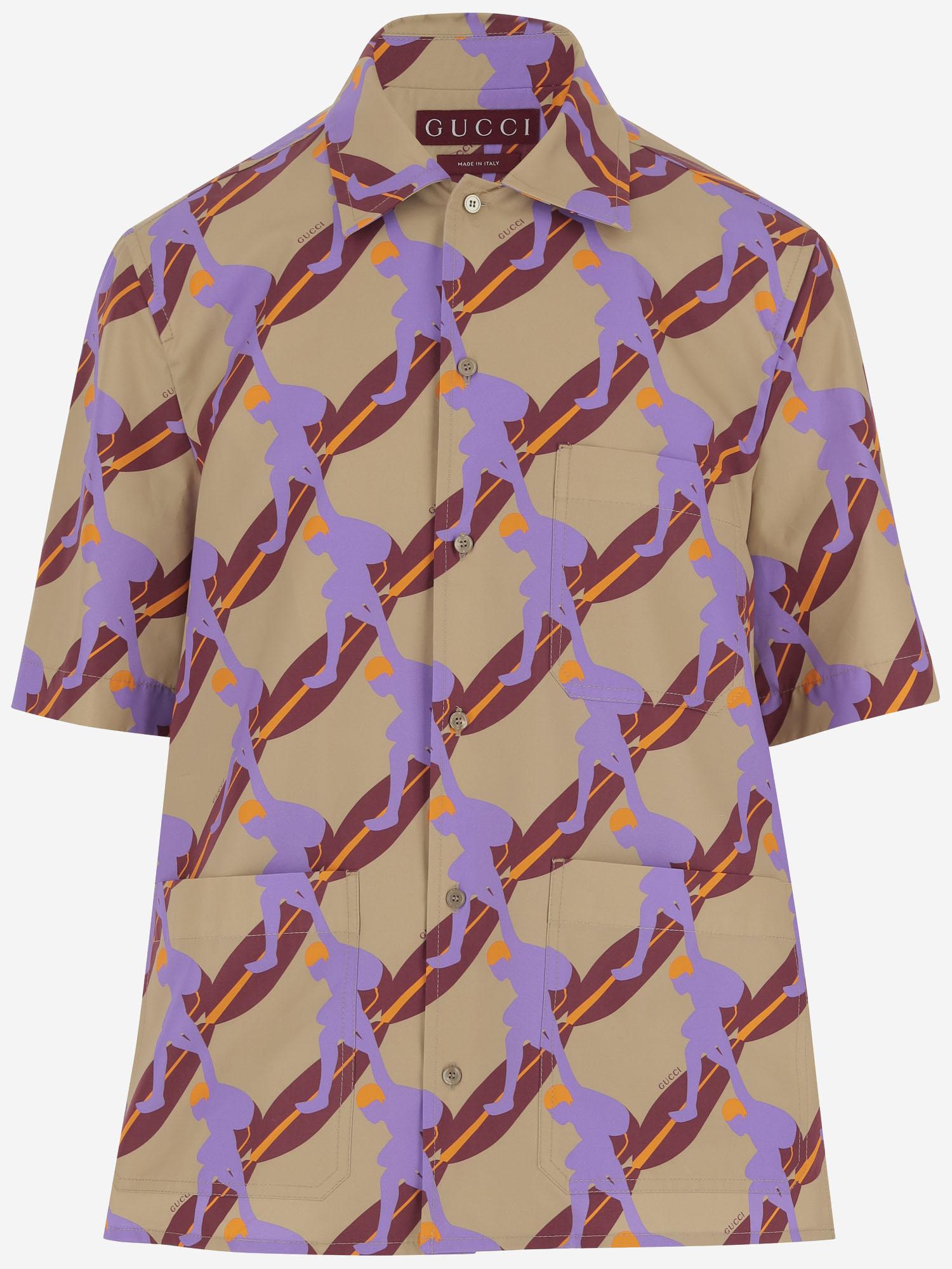 CAMICIA IN COTONE con stampa grafica