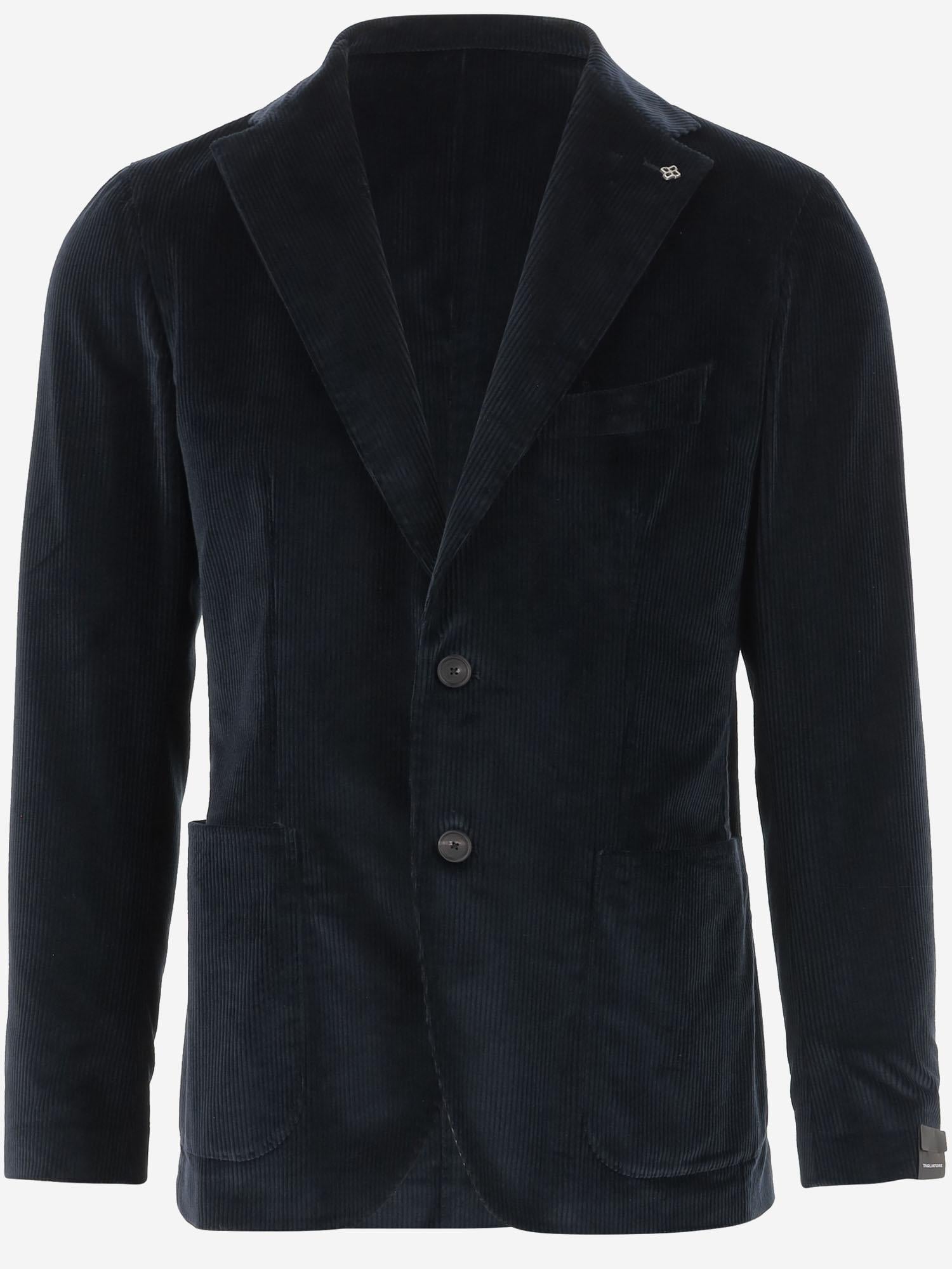 GIACCA MONOPETTO IN VELLUTO DI COTONE STRETCH